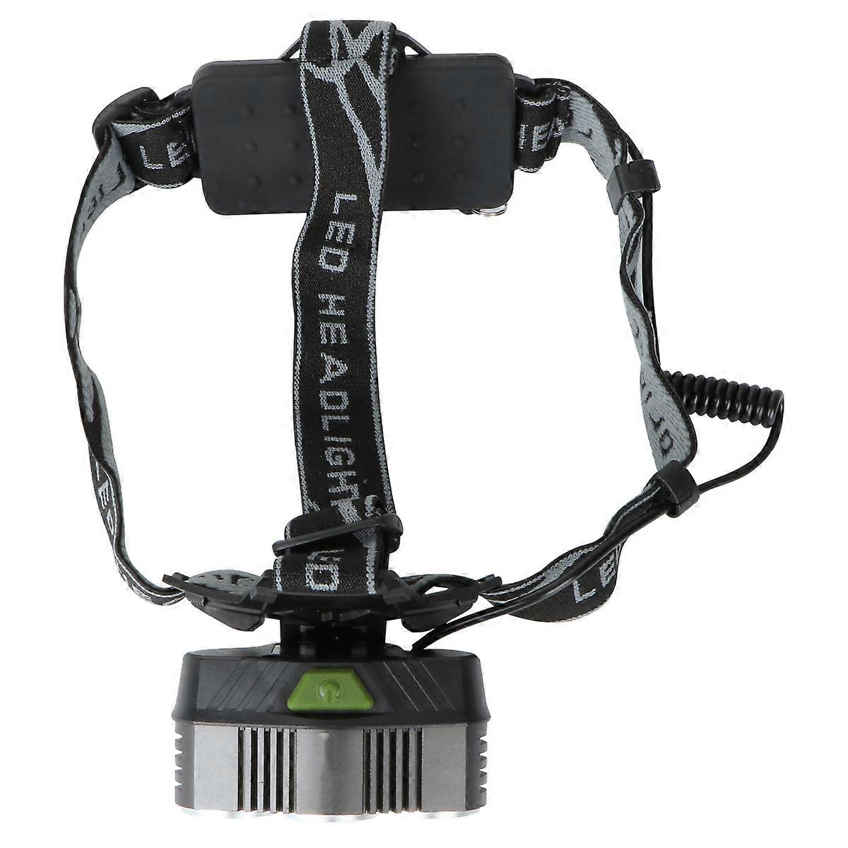 5LED 3T6 Rechargeable Headlamp Super Bright Torch Waterproof Lamp for Outdoor Running Camping Hiking Walking 2 White Light No Battery Black
