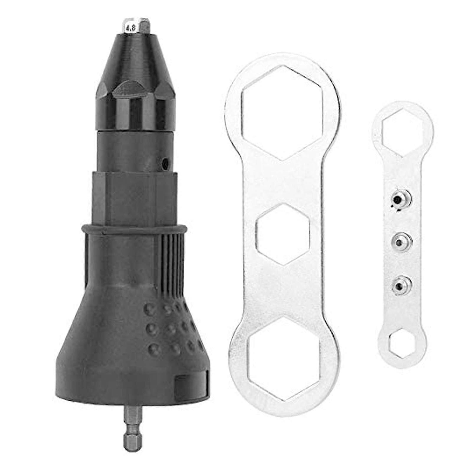 Electric rivet gun drill adapter kit, riveted pneumatic blind rivet adapter, battery drill adapter insert nut tool with 4piece convertible head