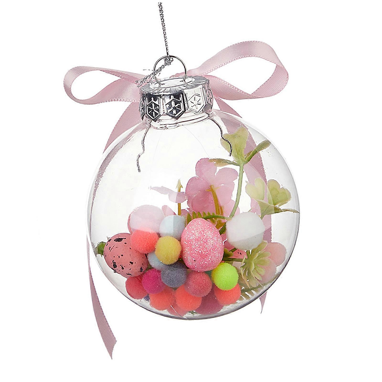 Holiday Hanging Ornament Tree Pendant with Colorful Eggs Lightweighted For Holiday Decoration In Various Setting  Pink