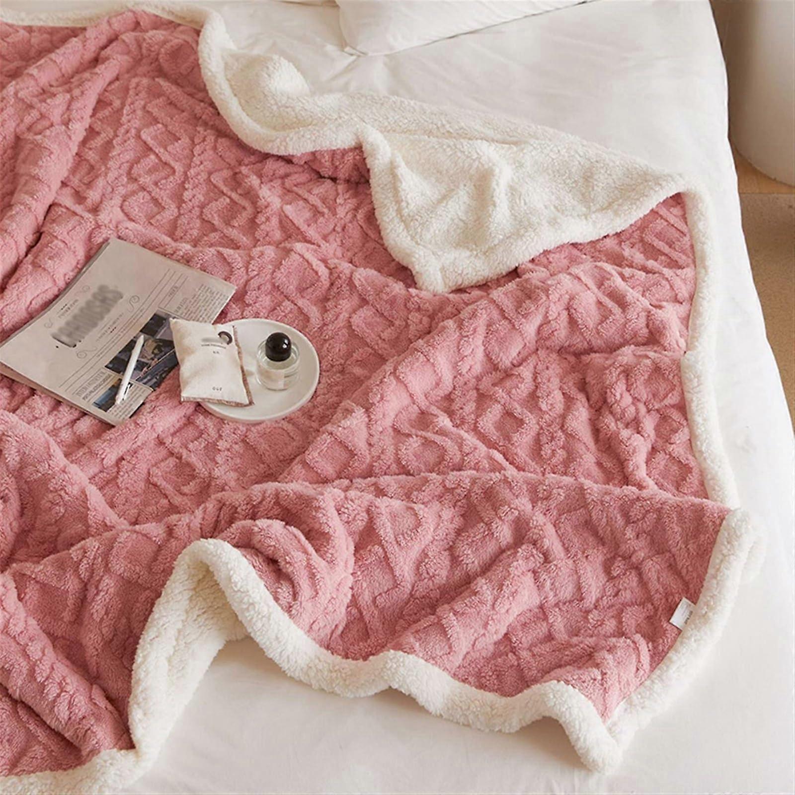 Autumn Winter Blanket, Double-Layer Thick And Warm, Large Lambskin Sofa Throw, Color 05, 150x200 cm