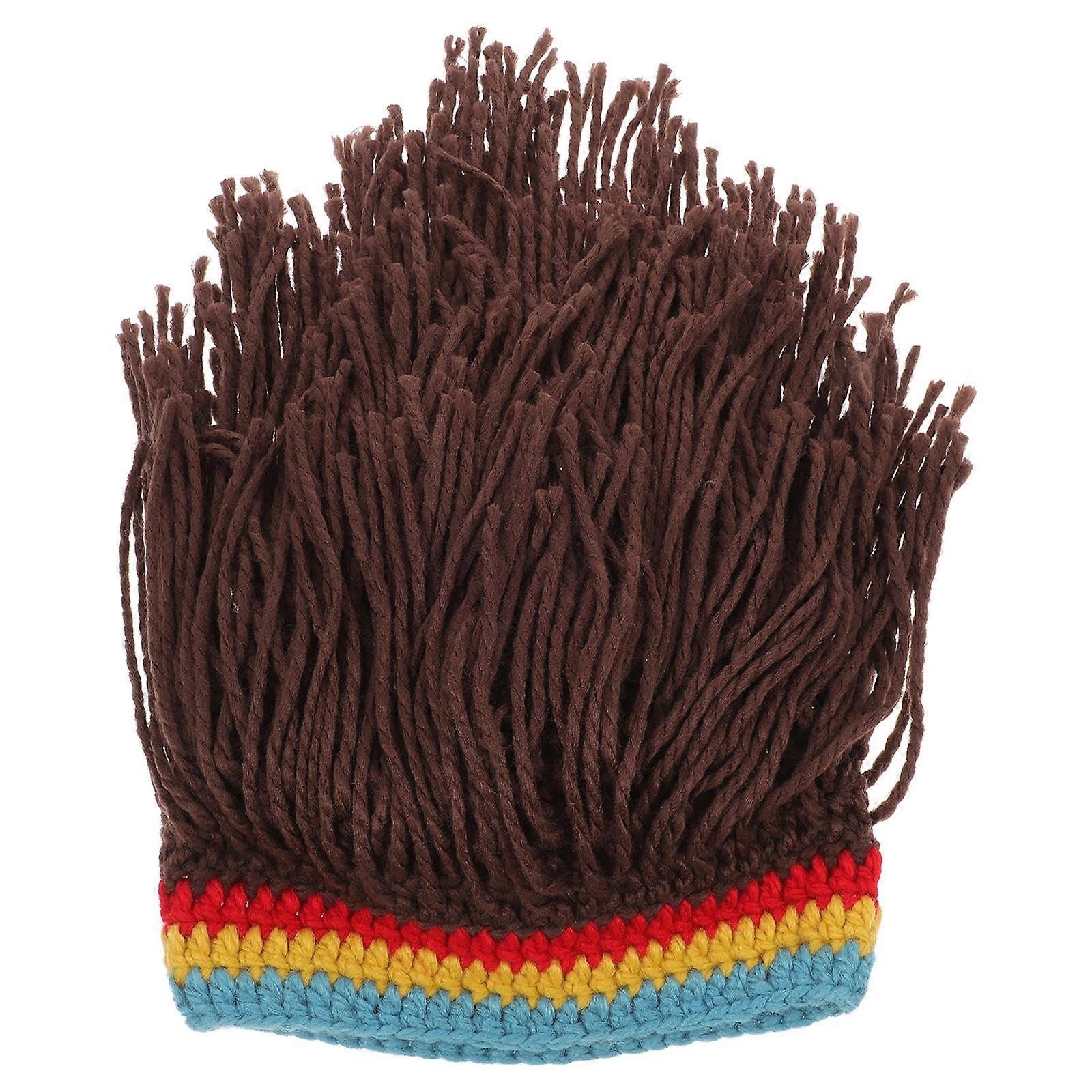 Warm Winter Hat for Women and Men Made of Acrylic Fibers Coffee ColorFunny and Hat for Cold Days
