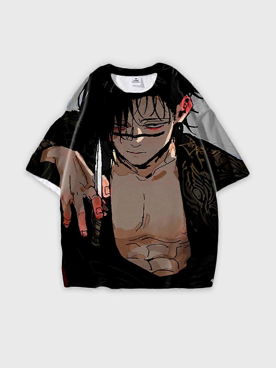 T-shirt round neck Character Pattern loose short sleeve P302