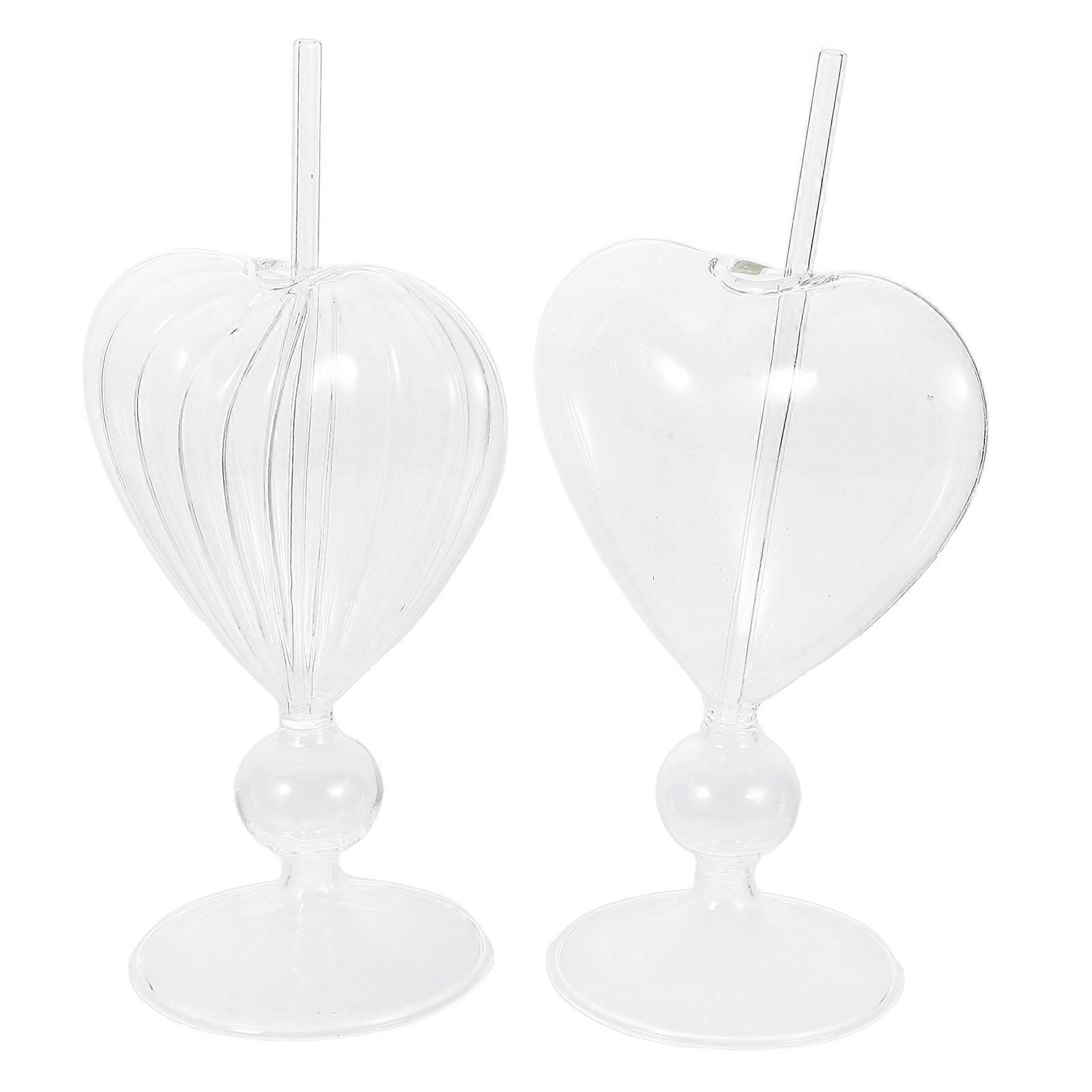 Creative Drinking Cups Heart Shaped Storage 2Pcs
