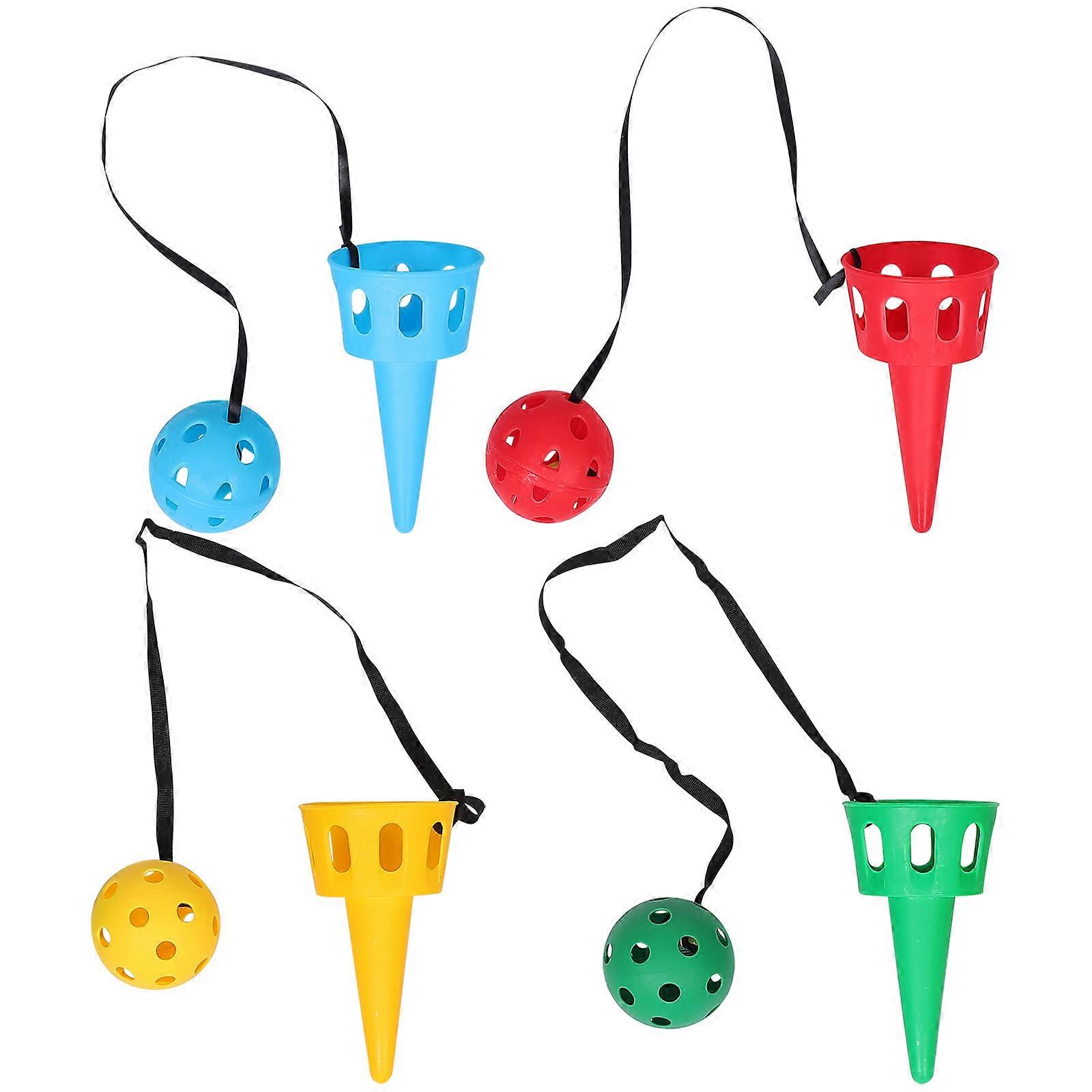 Outdoor Throw and Catch Ball Set 4 Sets for Family Activities, Sensory Play, Hand Eye Coordination Development, Perfect for Outdoor Parties and