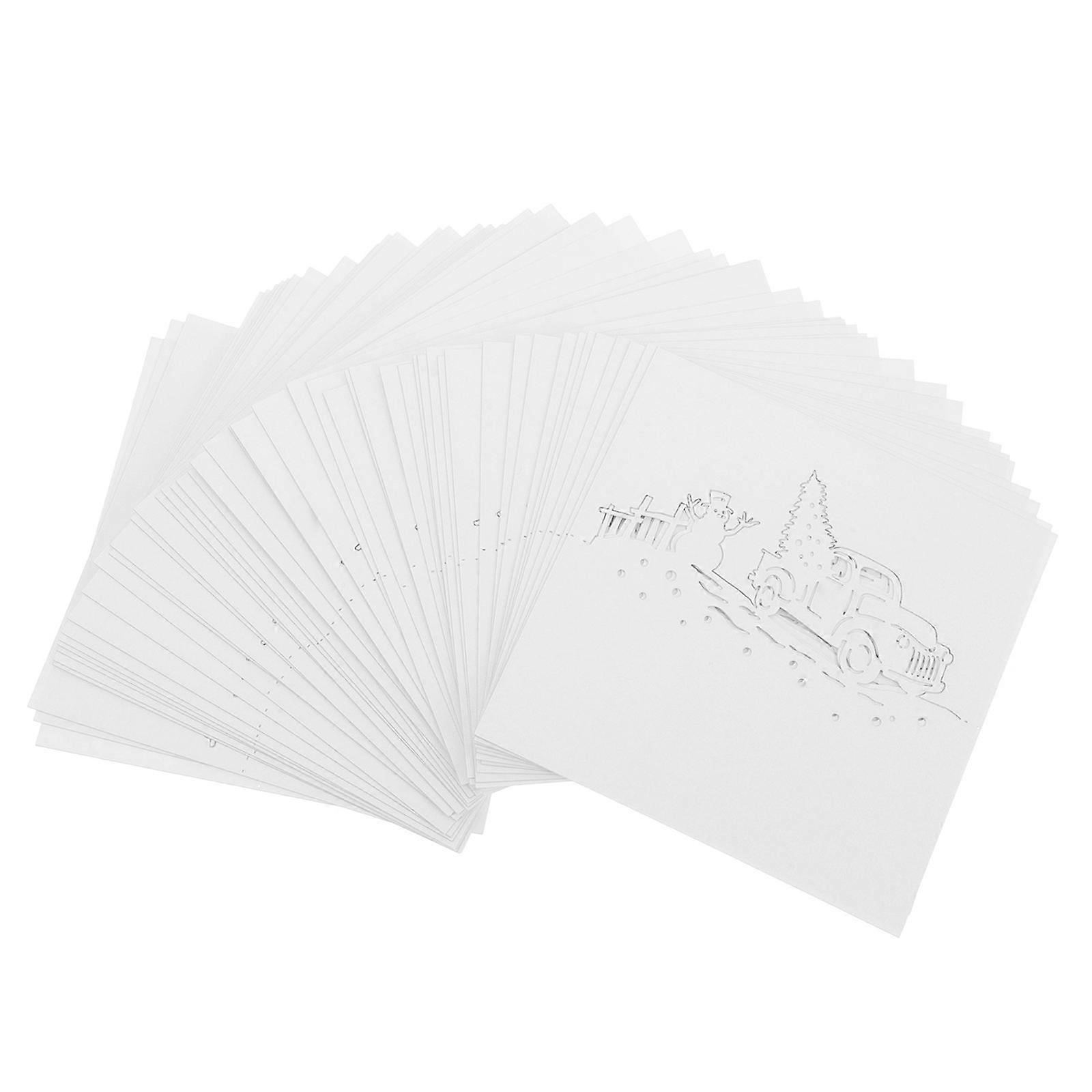 Christmas Party Place Cards Square Shape Table Identification Paper Material 50Pcs