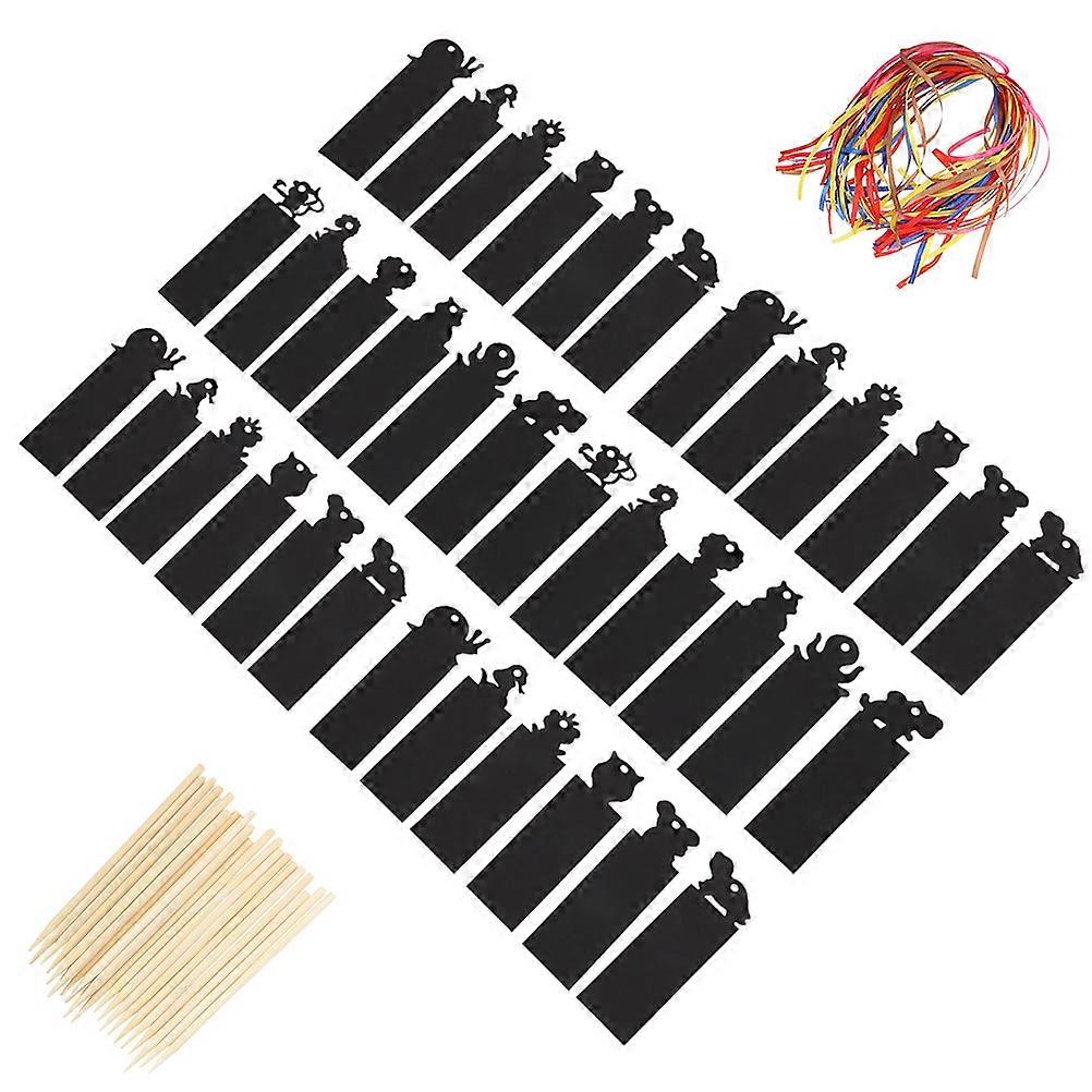 Unique Animal Shape DIY Rainbow Scratching Paper Bookmarks For Children's Craft Projects In Black 1 Set