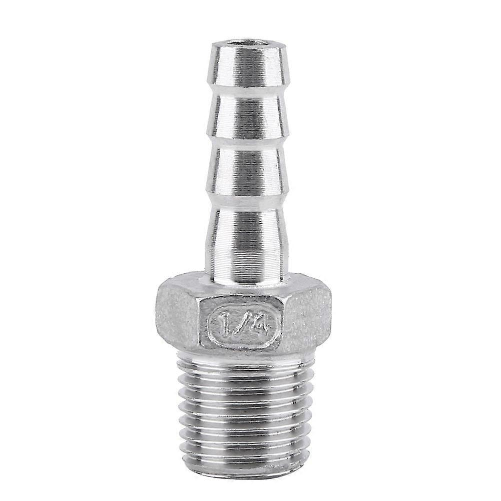 SS304 Stainless Steel 1/8' to 3/4' Male Thread Pipe Fitting Barb Hose Adapter Durable Hose Connector 1/4''*8mm