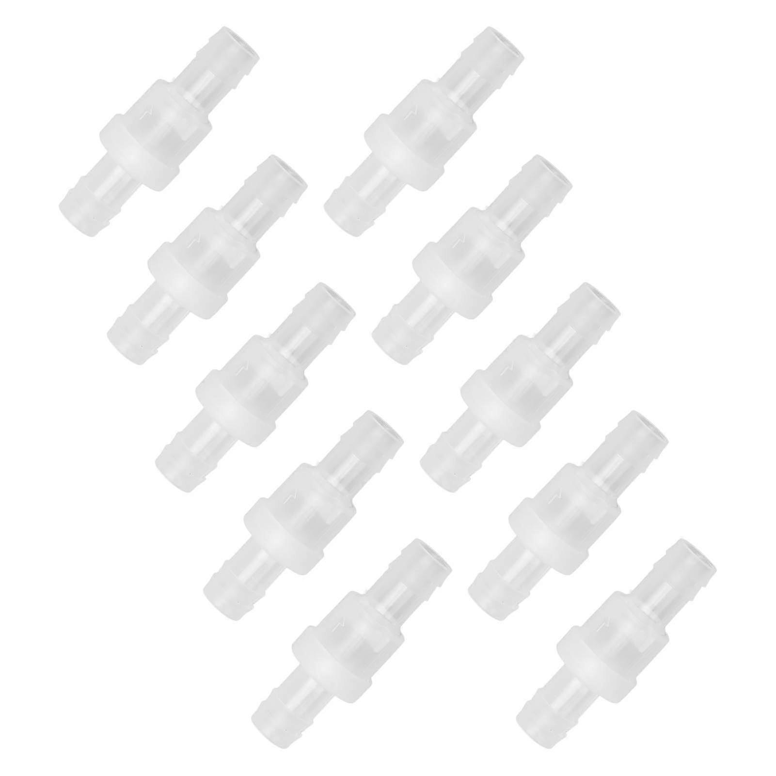 10 Pcs 1 Way Check Valve Translucent Water Stop Hose Check Valve with Spring for Chemical Industry 12mm/0.5in 