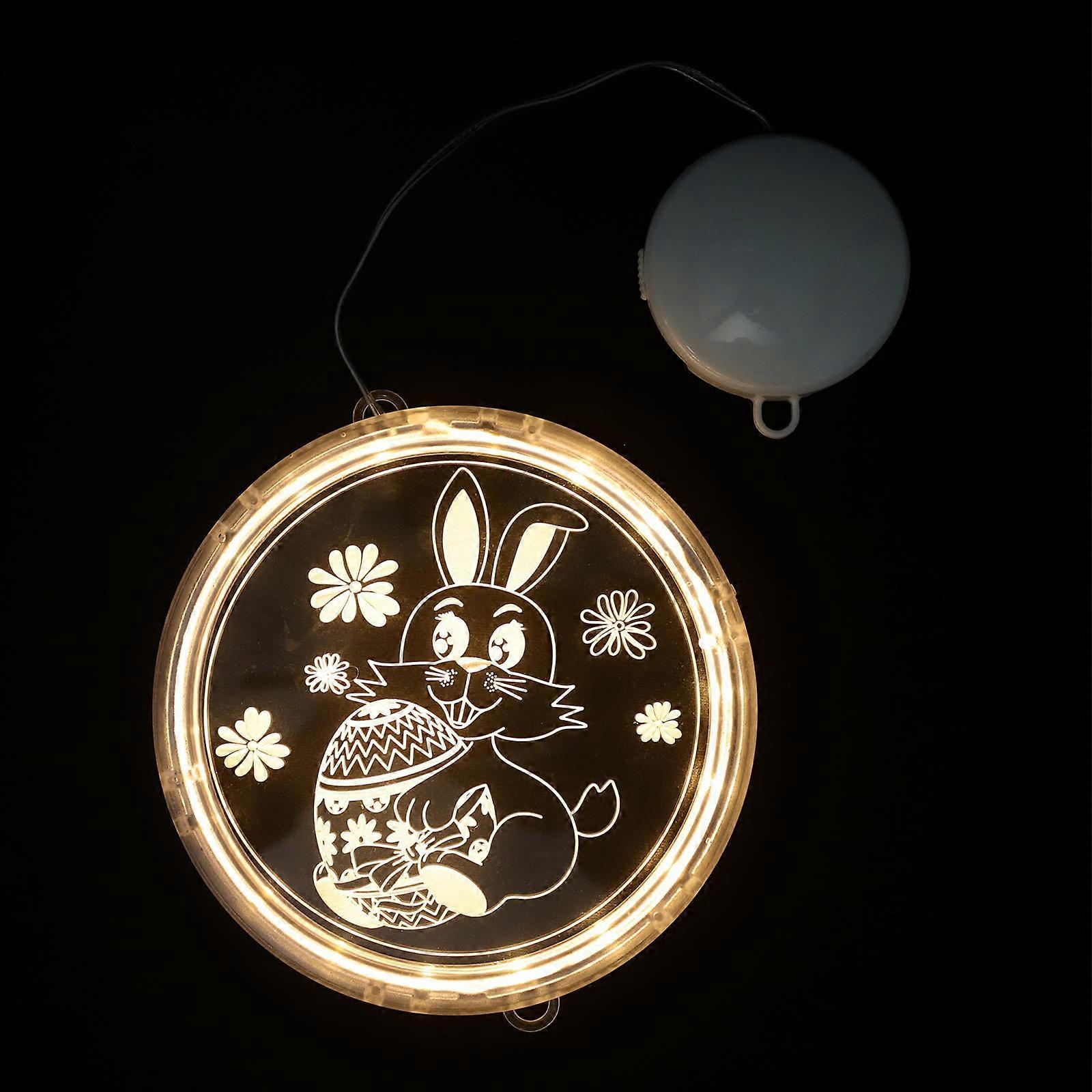Cute Bunny Shaped LED Lights for easter Party Decor with Suction Hooks Acrylic Material White Color 16cm