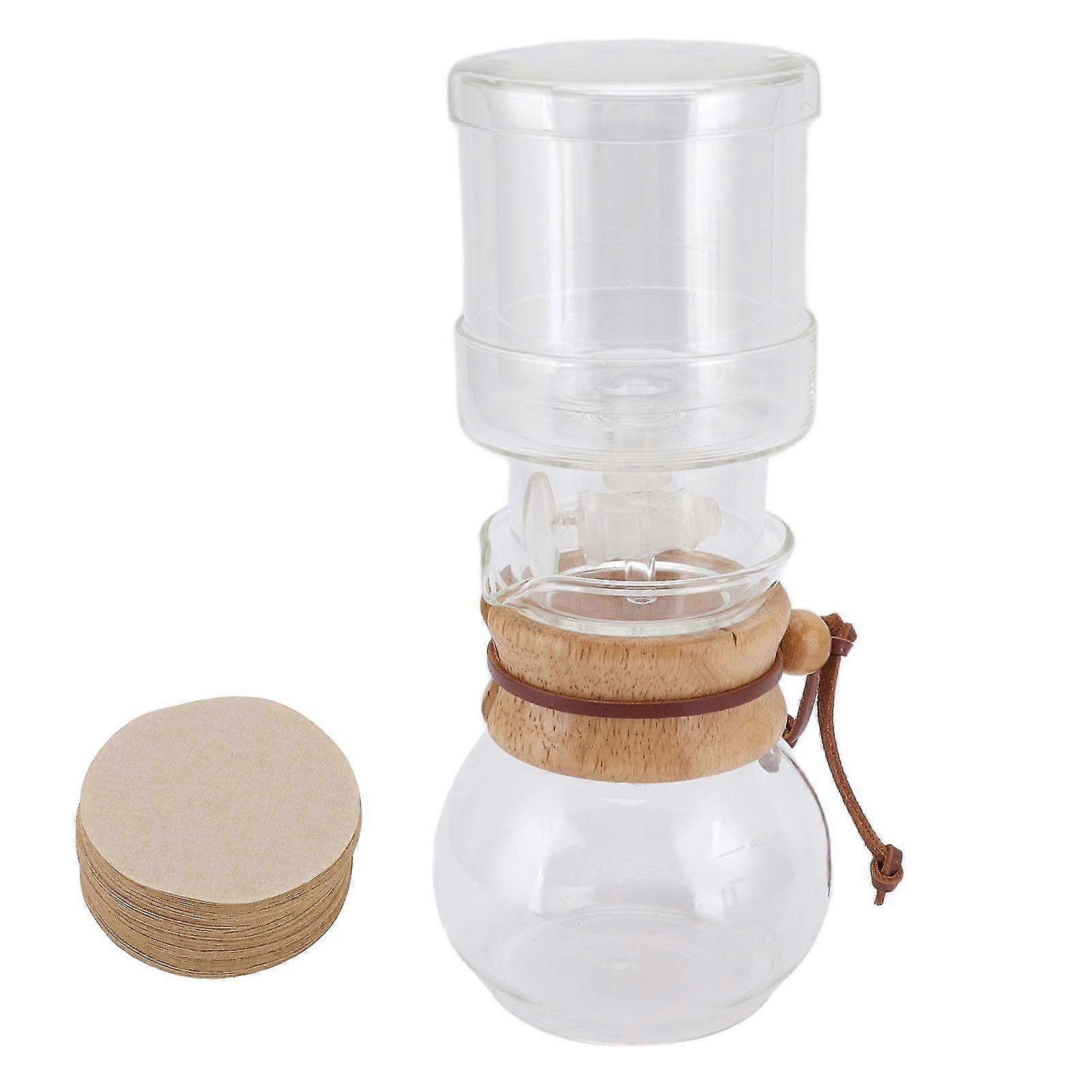 Adjustable Glass Pour Over Coffee Maker & Drip Pot - 400ml Iced Coffee, Beer & Milk Infuser for Perfect Brews