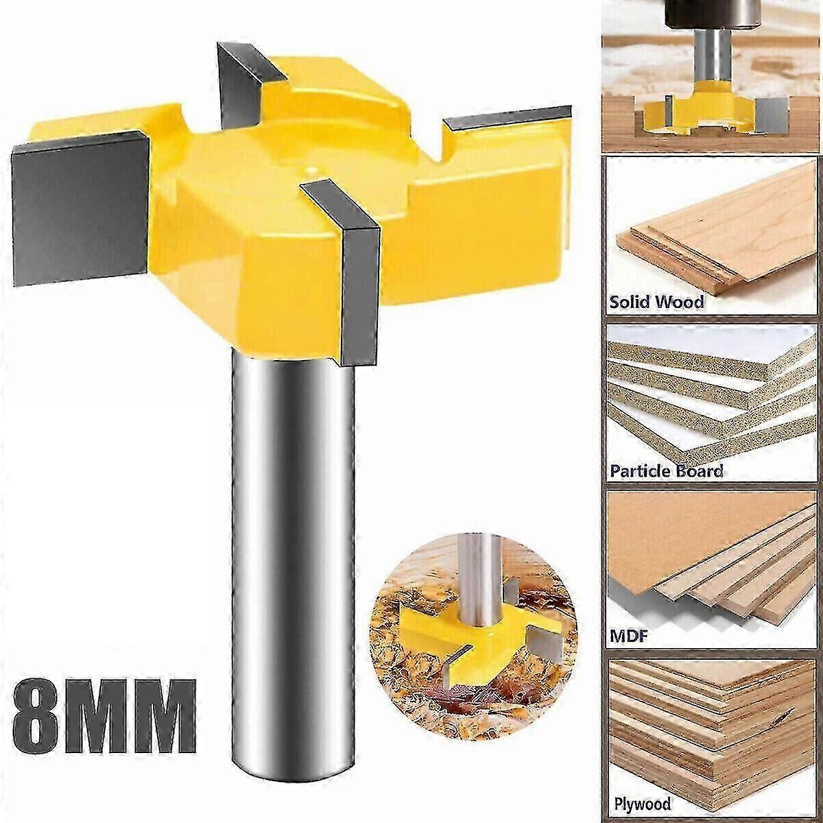Face milling cutter 4 flutes planer cutter wood for router 51mm shaft 8mm yellow