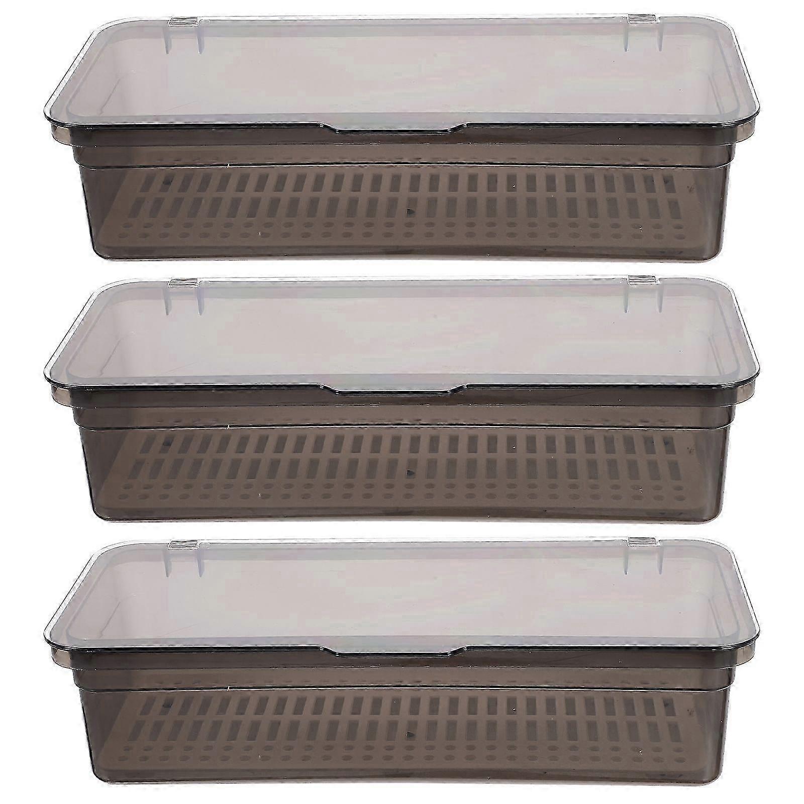 3Pcs Cutlery Storage Boxes Plastic Chopsticks Holders For Home (random Color)