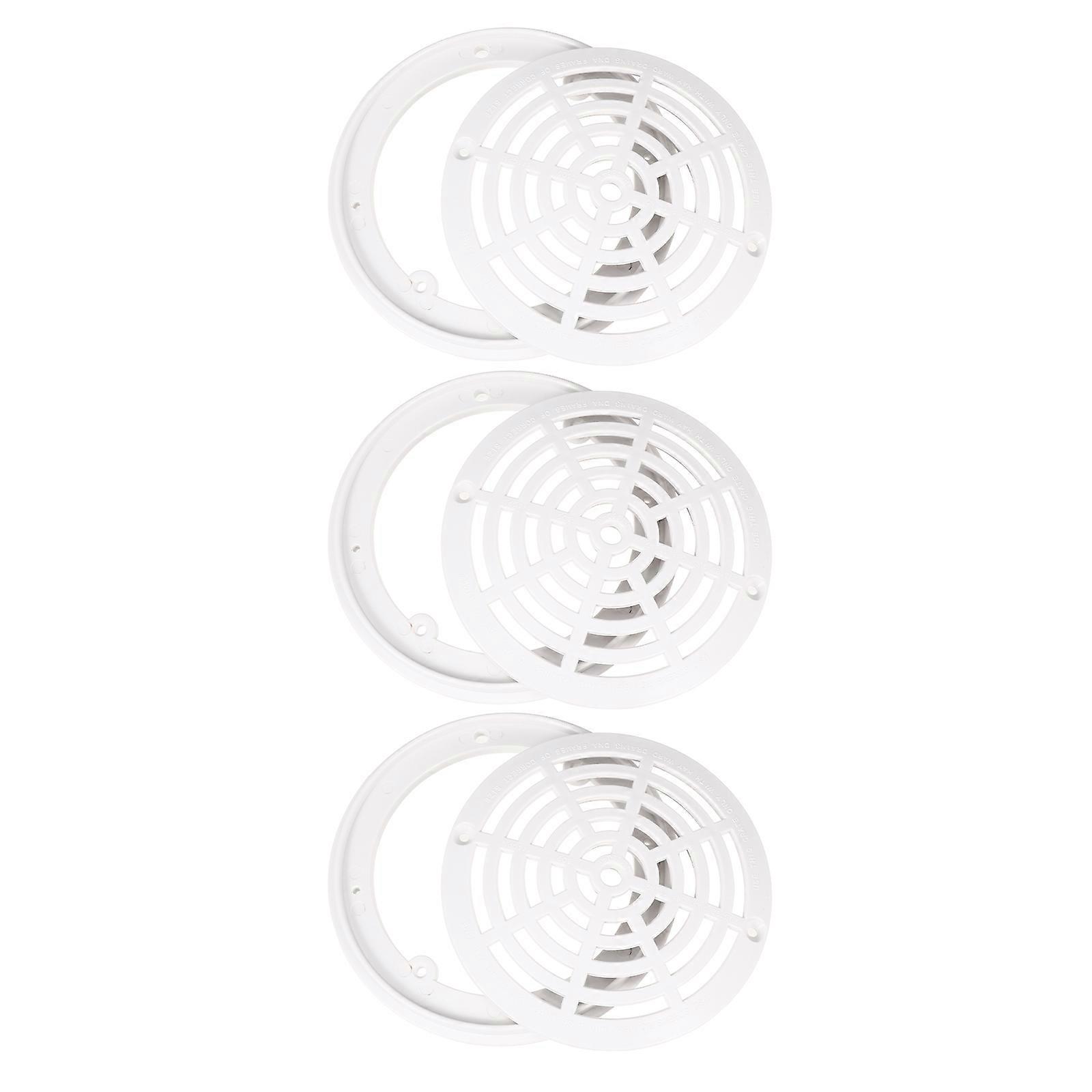 Swimming Pool Drain Cap 3Pcs White Plastic Floor Drain Strainer Accessories Ideal for Efficient Pool Maintenance