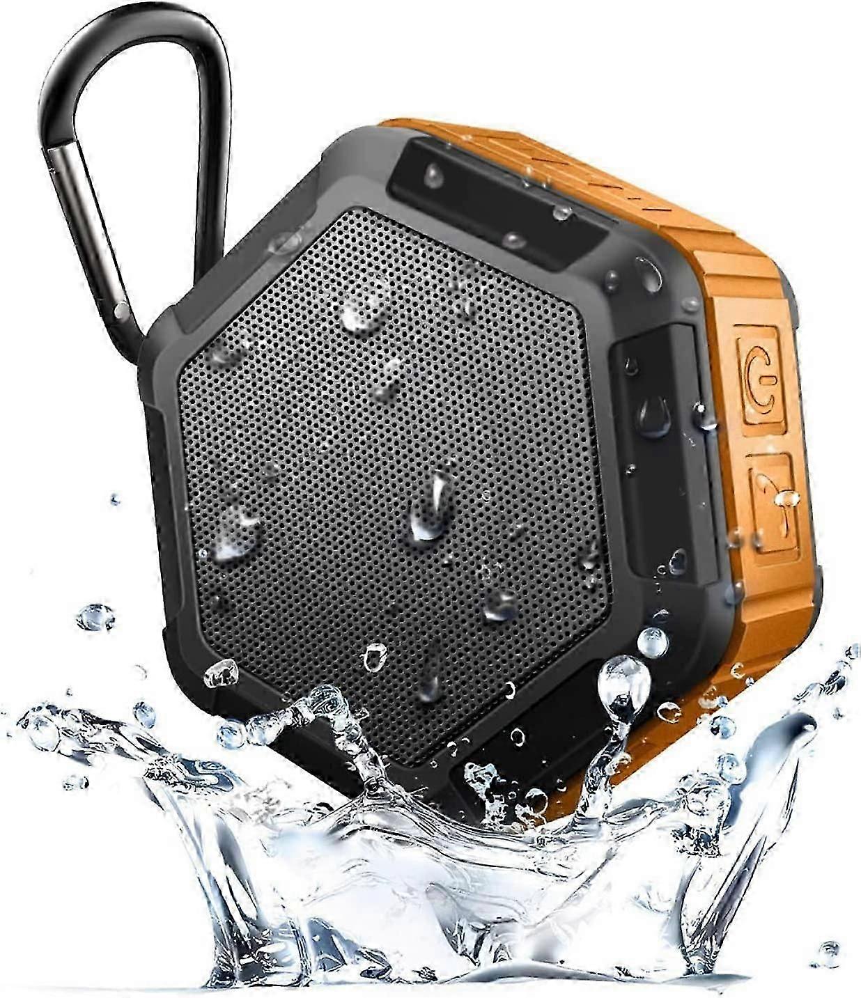 Portable Mini Speaker -Bluetooth Shower Speaker with Hook-Waterproof 12H Playtime,Orange