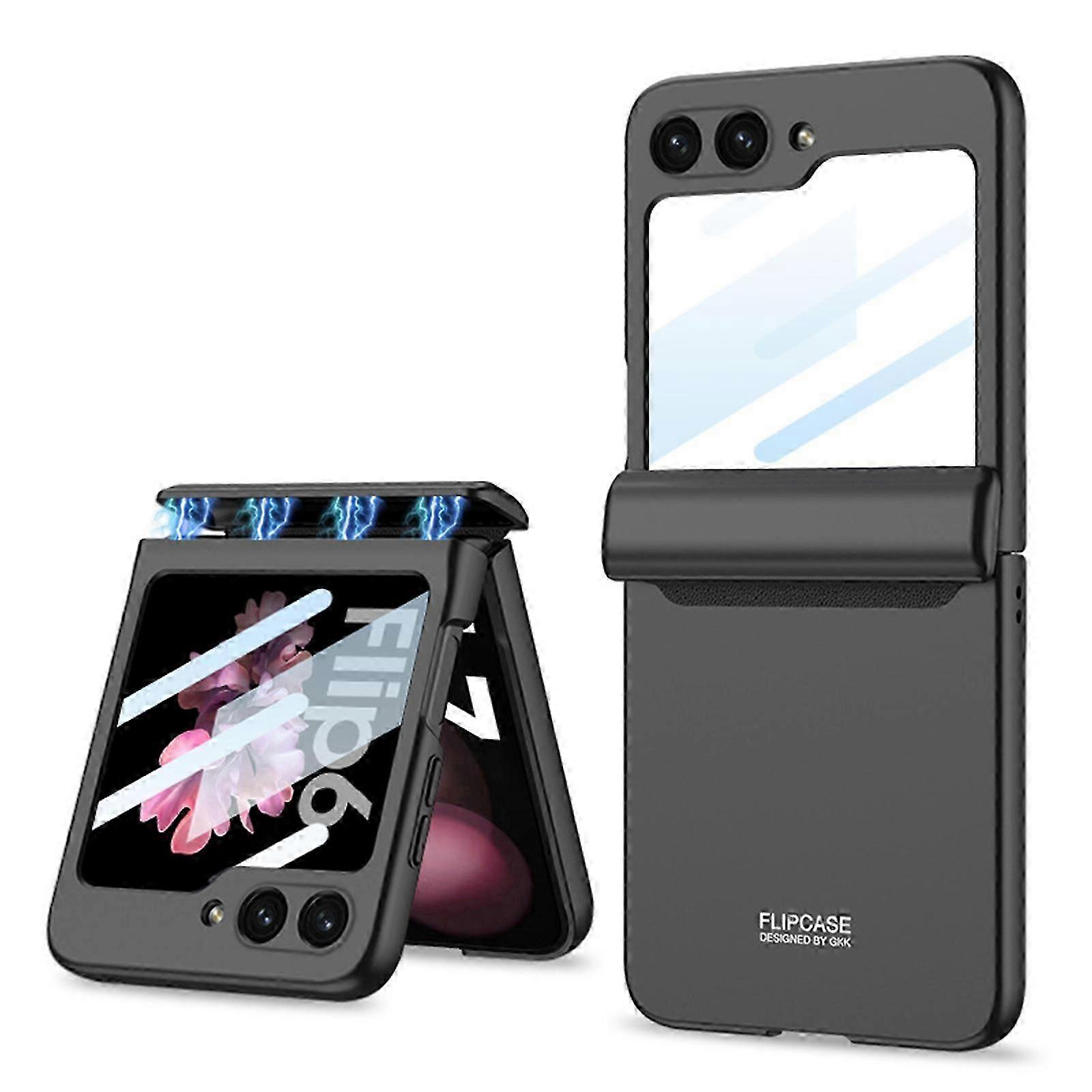 for Samsung Galaxy Z Flip 6 Case with Magnetic Hinge, Built-in Screen Protector Wireless Charging, Shockproof Anti Scratch Slim Phone Protective Cover