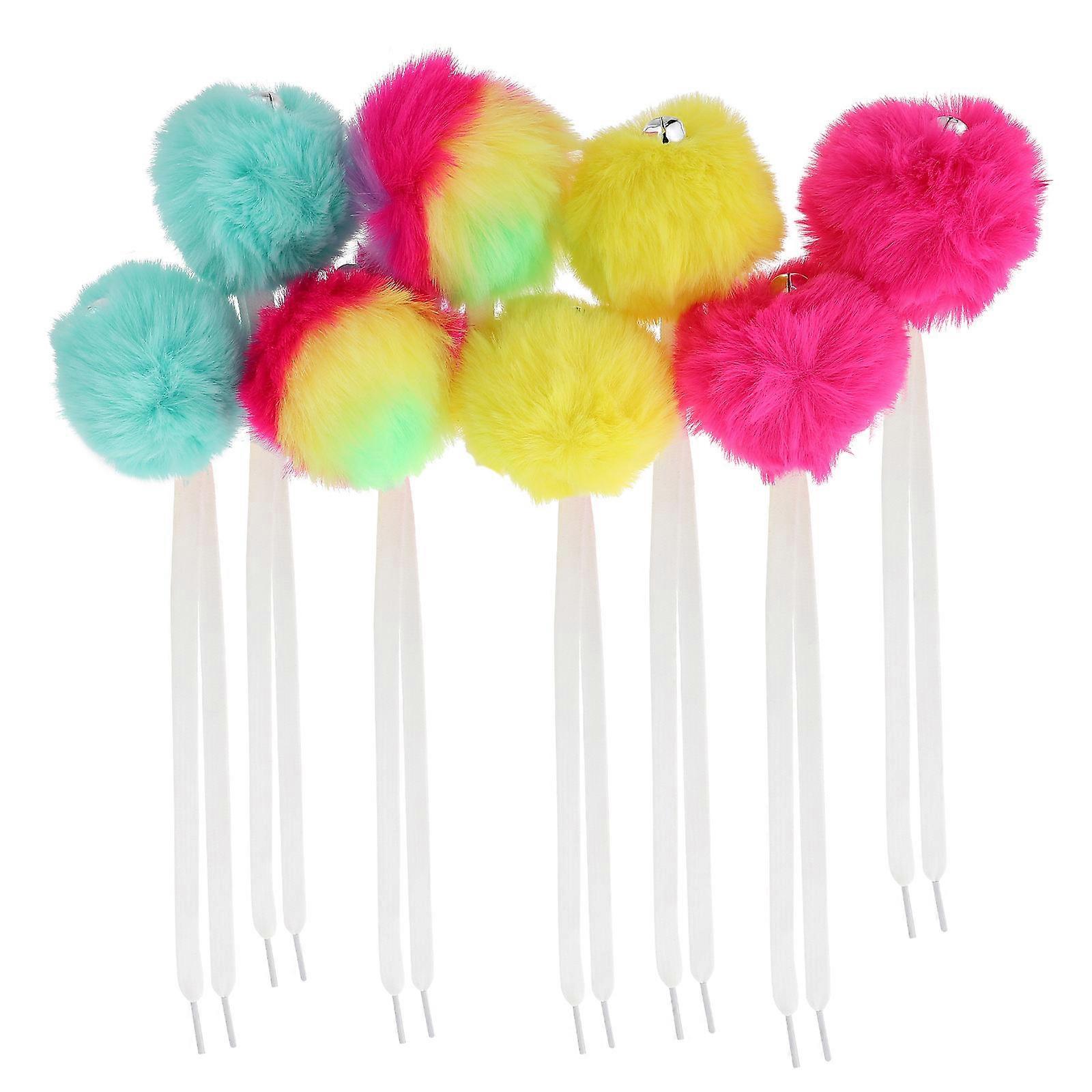 Roller Skates Poms Shoelaces Imitation Faux Rabbit Ice Shoes 33x8cm Easy to Tie Decorative 4 Pairs