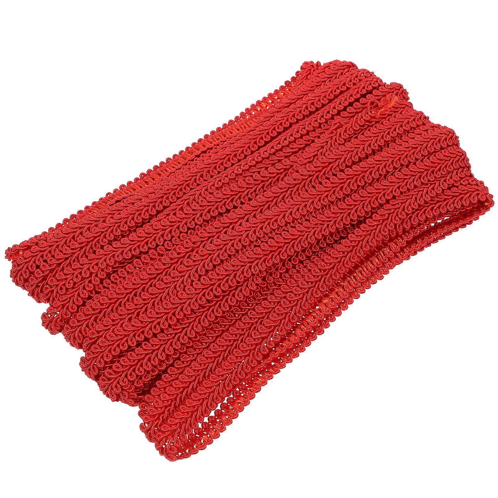 Red Curtain Trim 1 Roll Decorative Accent Ideal For Home Decoration Craft Projects Made Of Polyester With Elegant Design