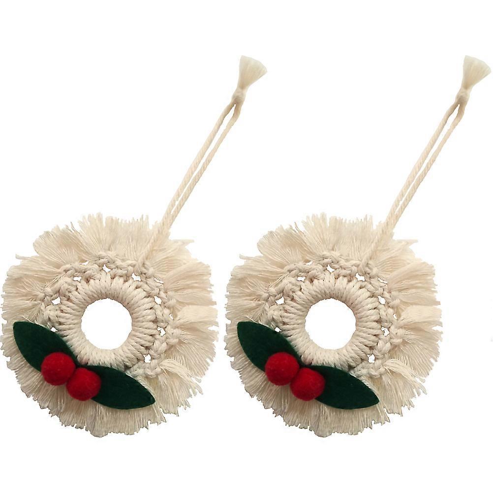 Bohemian Style Woven Ornaments For Christmas Party Wall Display 25x13cm 2Pcs