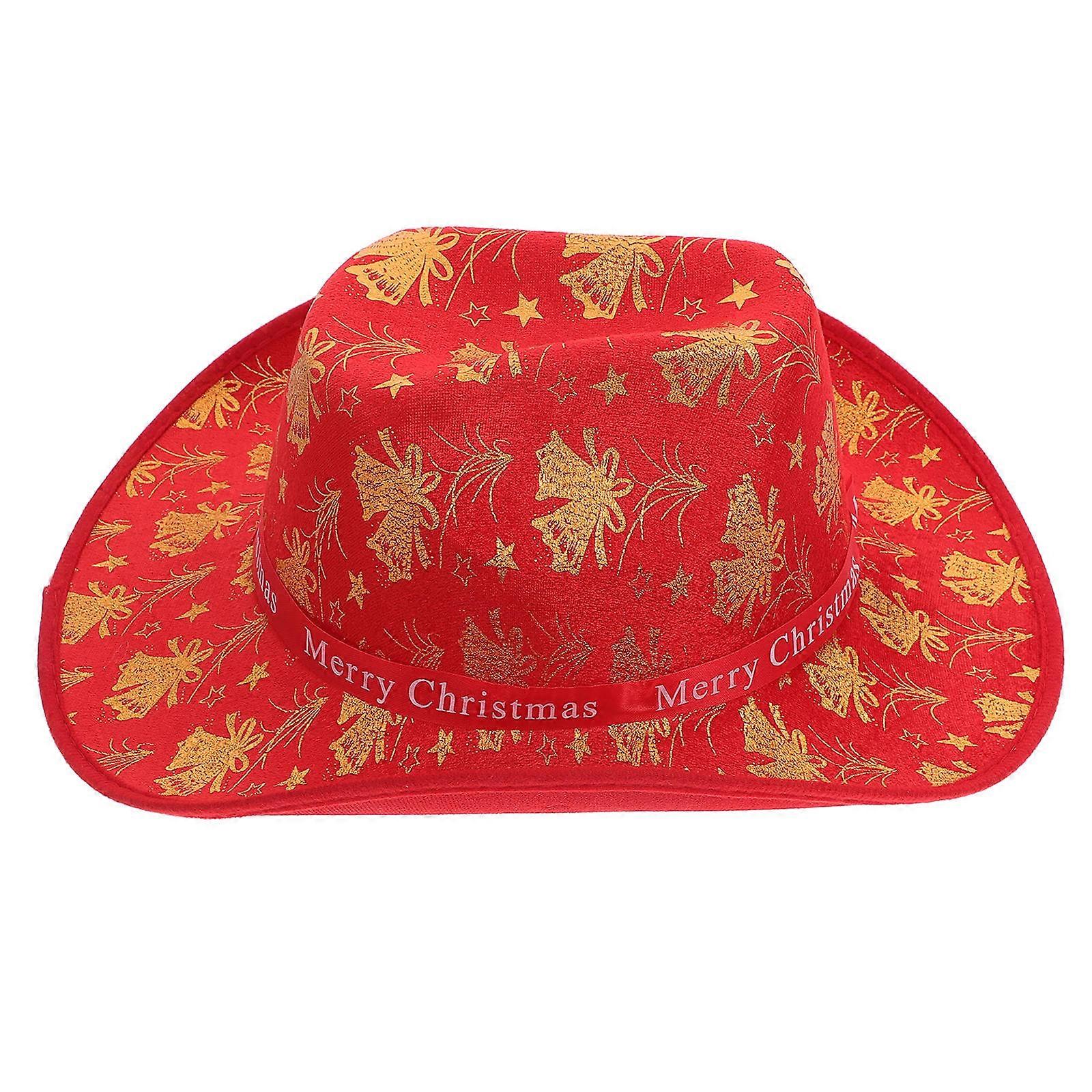 Western Style Santa Claus Hat With Comfortable Fabric For Gatherings And Christmas Celebrations Featuring A Unique Design 1Pack