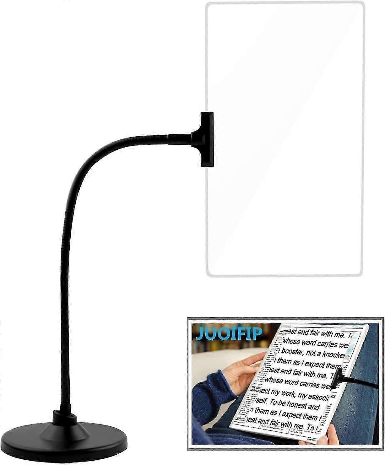 4x Magnifier with Stand 215x135x1.5mm Flexible Gooseneck Full Page Magnification Large Magnifier for Reading Magnifier Visually Impaired Elderly with