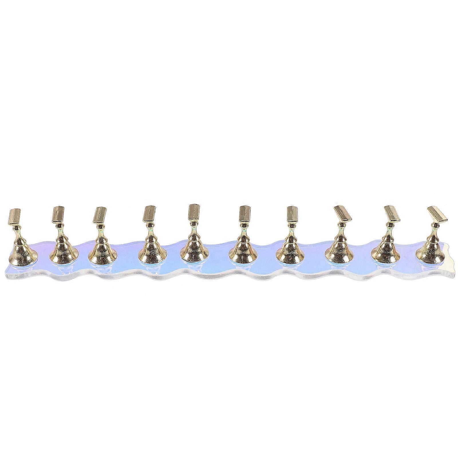 1 Set Press on Nails Display Stand Nail Art Practice Stand Fake Nail Tips Holder with Base