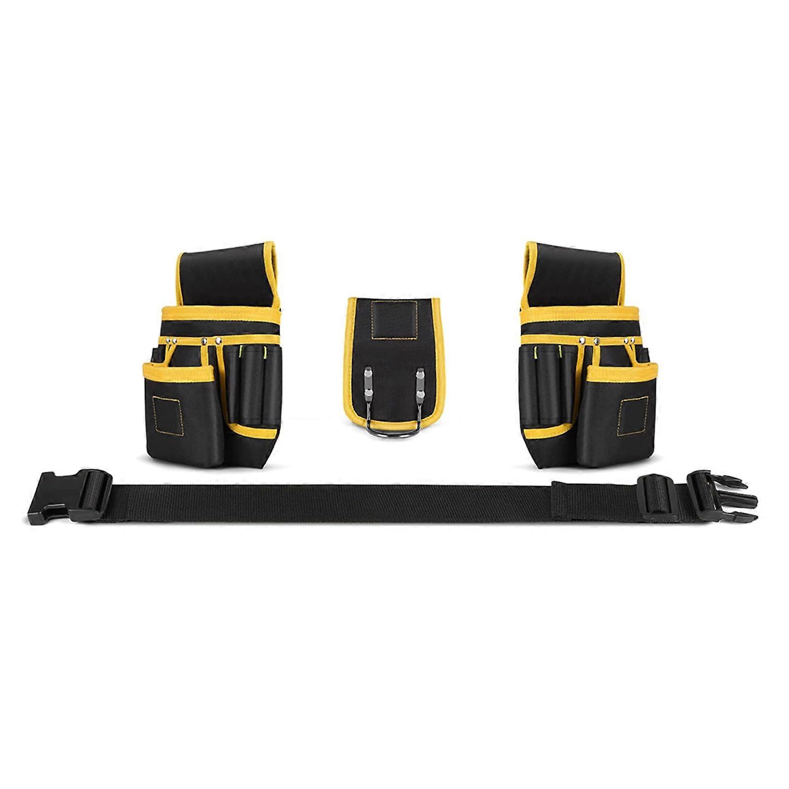 Magnetic Tool Belt Organizer with Adjustable Waist Apron for Electricians and Contractors - Removable Belt Clip and Pocket System