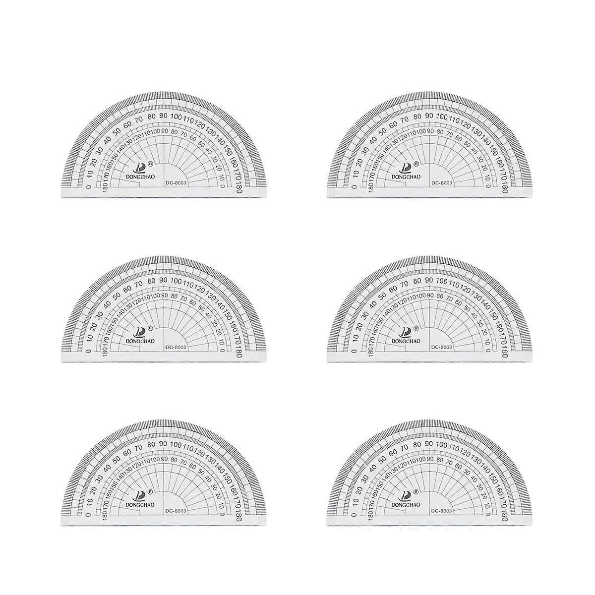 10pcs Clear Plastic Protractor Math Protractor 180 Degrees Protractor For Angle Measurement Student School Office Supply