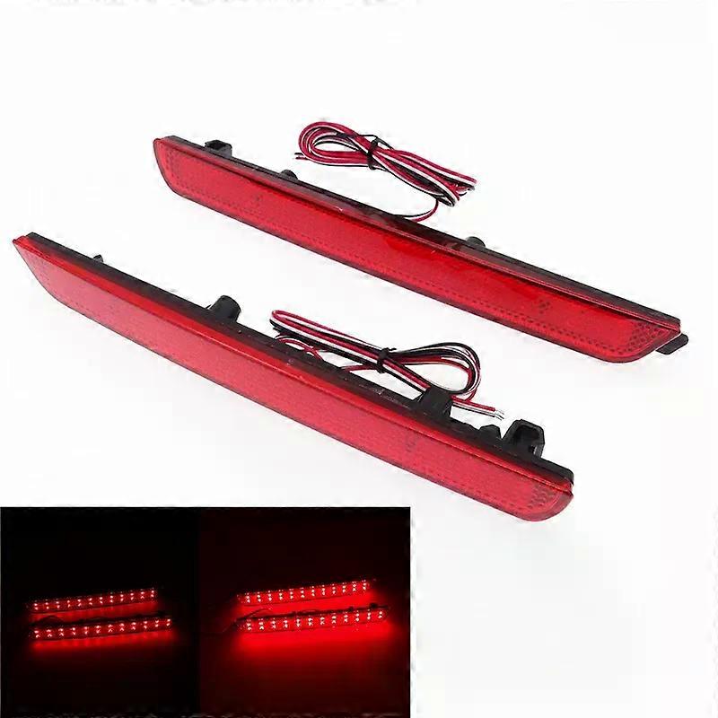 2Pcs Car Rear Bumper Reflector Lights Dustproof Waterproof Black&Red&Clear Shell Tail Stop Running Lamps for Mazda 3 2004-2009