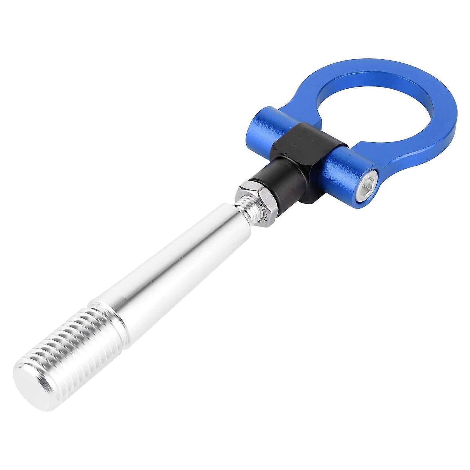 Car Towing Hook Blue, Front Rear Tow Hook Compatible with JDM Models, Screw-On Racing Tow Eye for Race Track Use