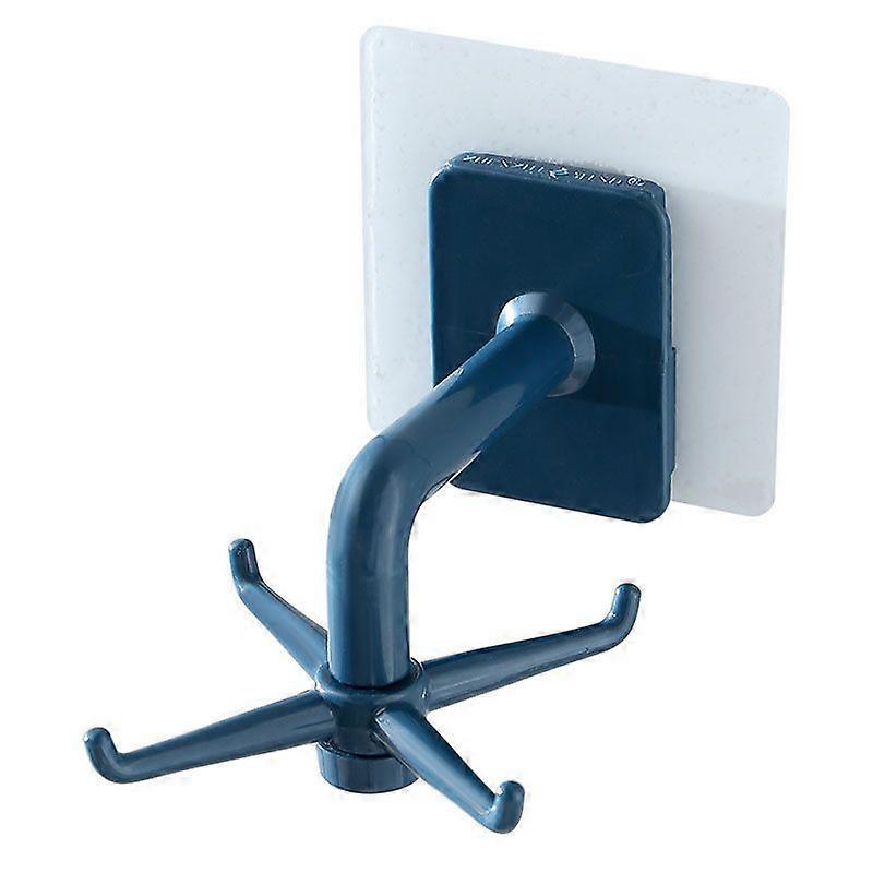 4-Pack Rotating Utensil Hooks - Wall-Mounted Organizers (Blue/Yellow)