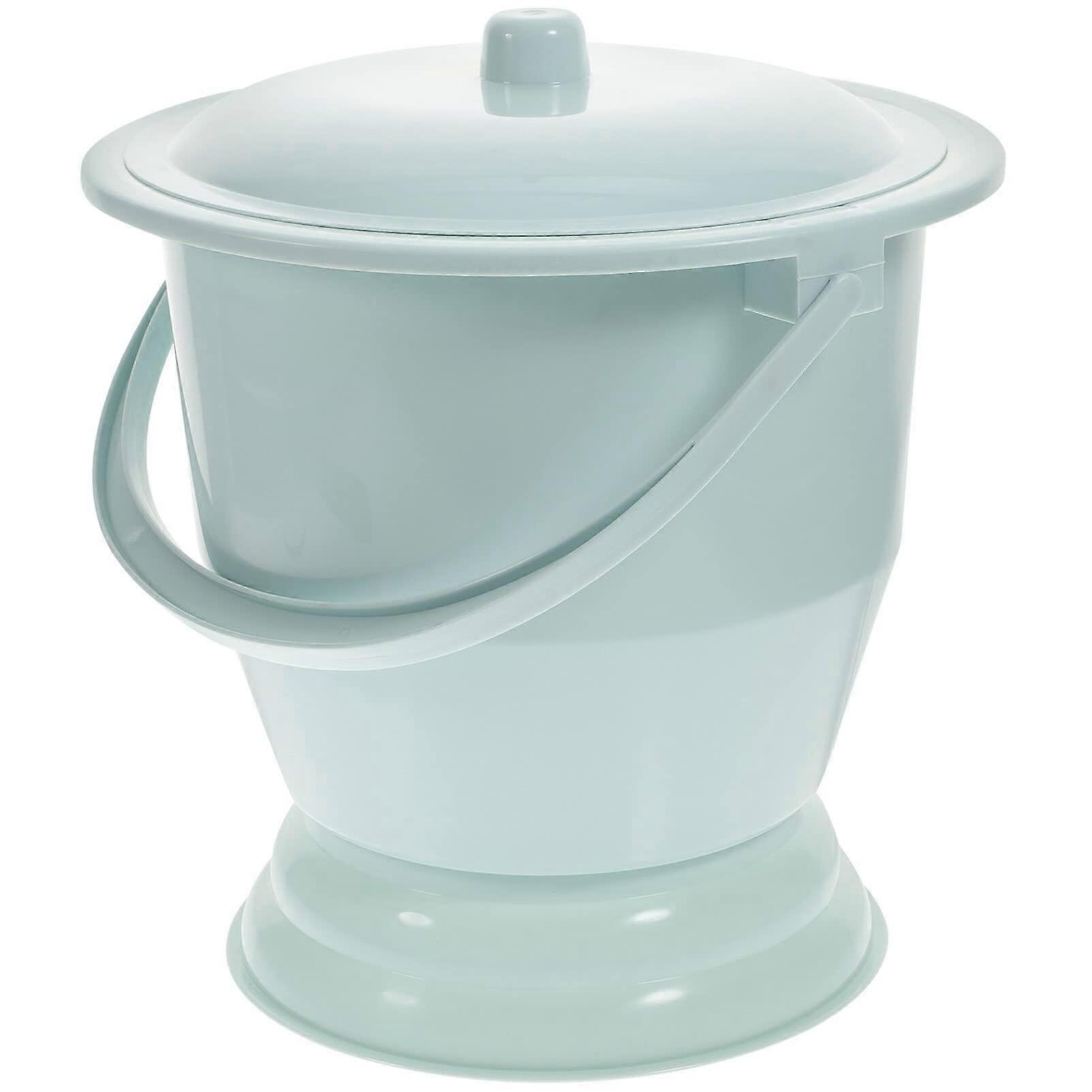 Night Pot - Portable Urine Pot for Adults and Kids, Blue Pipi Bucket with Lid and Handle, Urinal Bowl for Home Use
