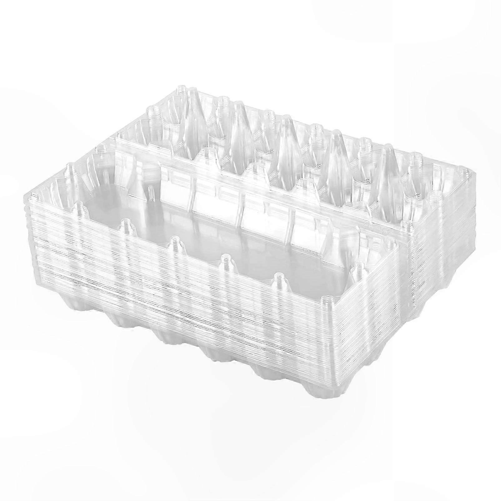 Bulk 24-Pack Clear Plastic Egg Trays for Farm and Home Use