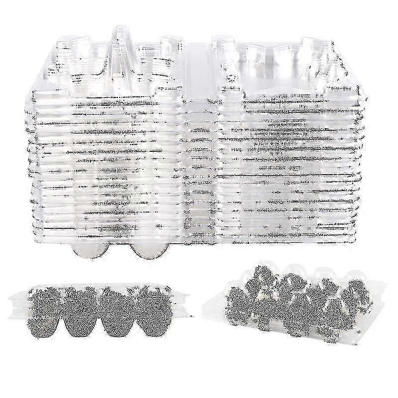 100pcs 12 Grids Quail Egg Box Reusable Quail Egg Cartons Egg Stora Box Transparent Frid Stora Box Mini Egg Dispenser With Lid For Refrirator