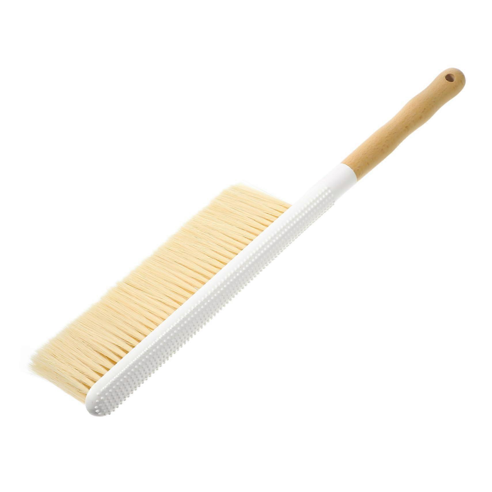 Wooden Bed Cleaning Brush Soft Bristle Hand Broom for Stains Removal Sofas Carpets and Windows Durable Long Handle Dusting Tool for Household Use