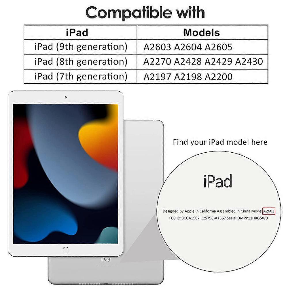 Case Compatible with iPad 9/8/7 10.2'' (2021, 2020, 2019 model)