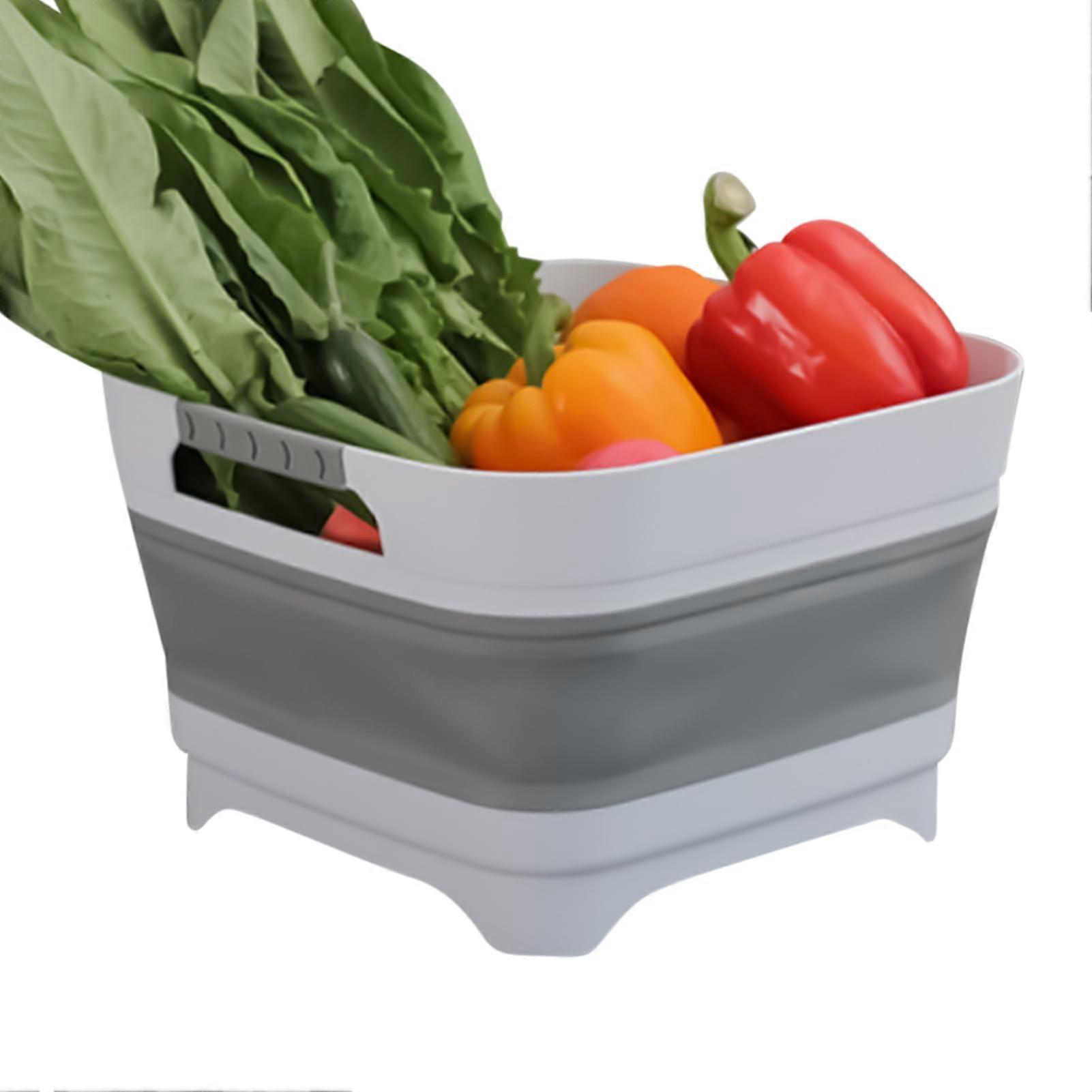 Foldable Wash Basin, Lightweight MultiPurpose Basket with Ergonomic Handle