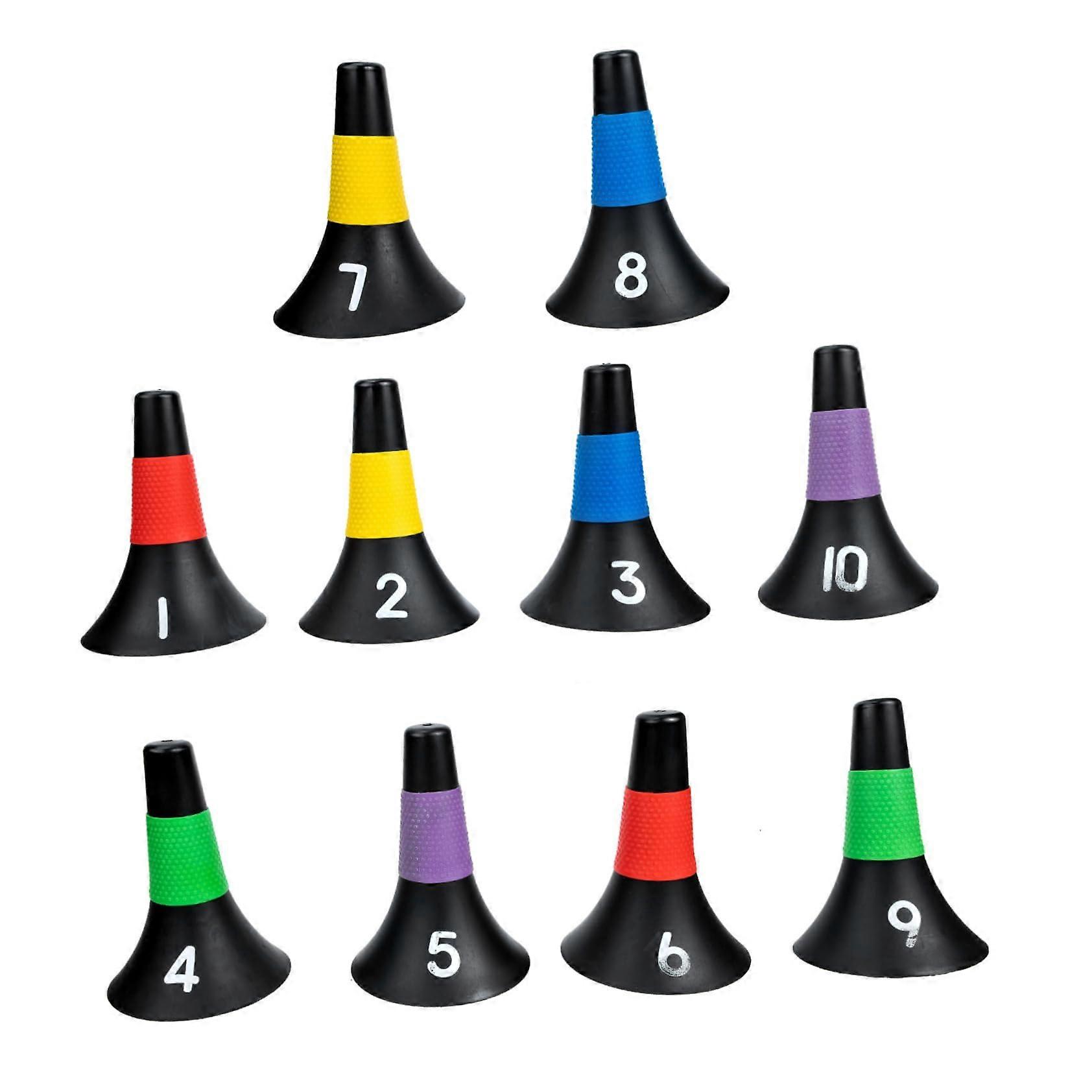10pcs Multi Function Agility Cones Durable Football Training Markers for Soccer Basketball Sports Drills Bright Color Pe Roadblocks for Visibility