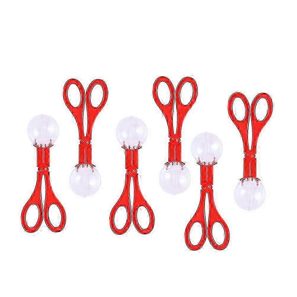 6pcs Bug Catcher Kit for Kids with 17.5cm Scoopers & Tongs for Outdoor Play and Insect Collecting (Red)