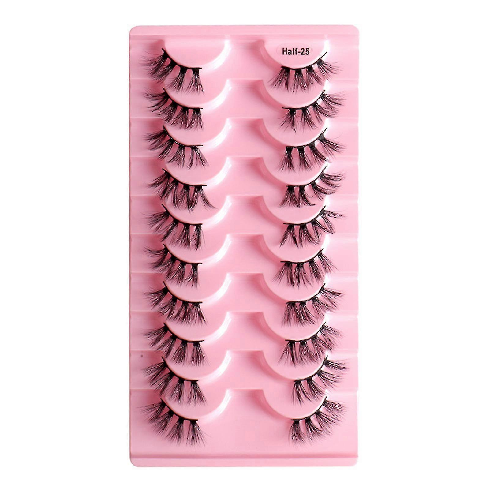 10 Pairs 8d False Half Eyelashes Long Dramatic Thick Soft Light Lashes
