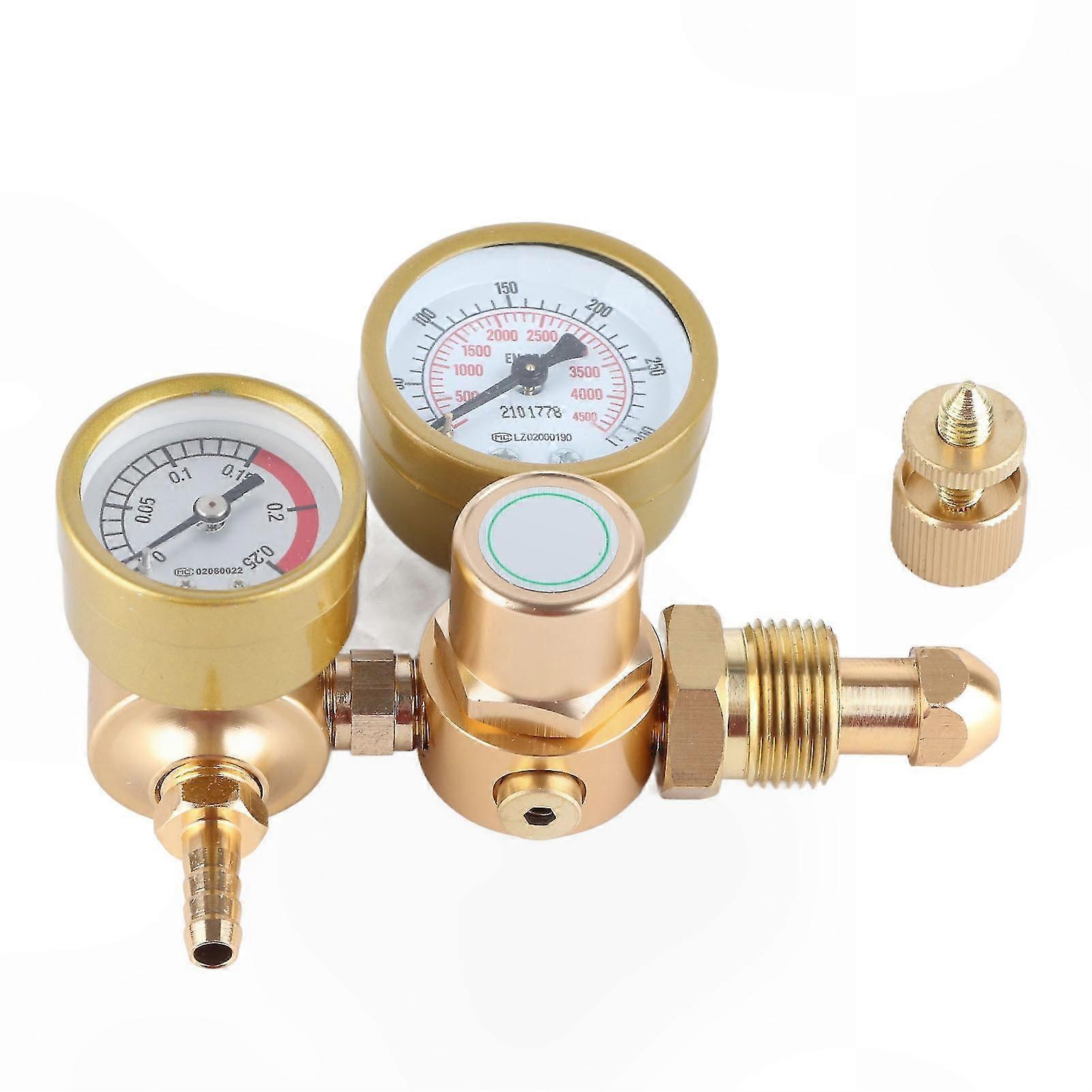 Argon & CO2 Welding Regulator with Flowmeter, 4500psi Pressure Reducer, 1/4in Output for TIG/MIG Applications