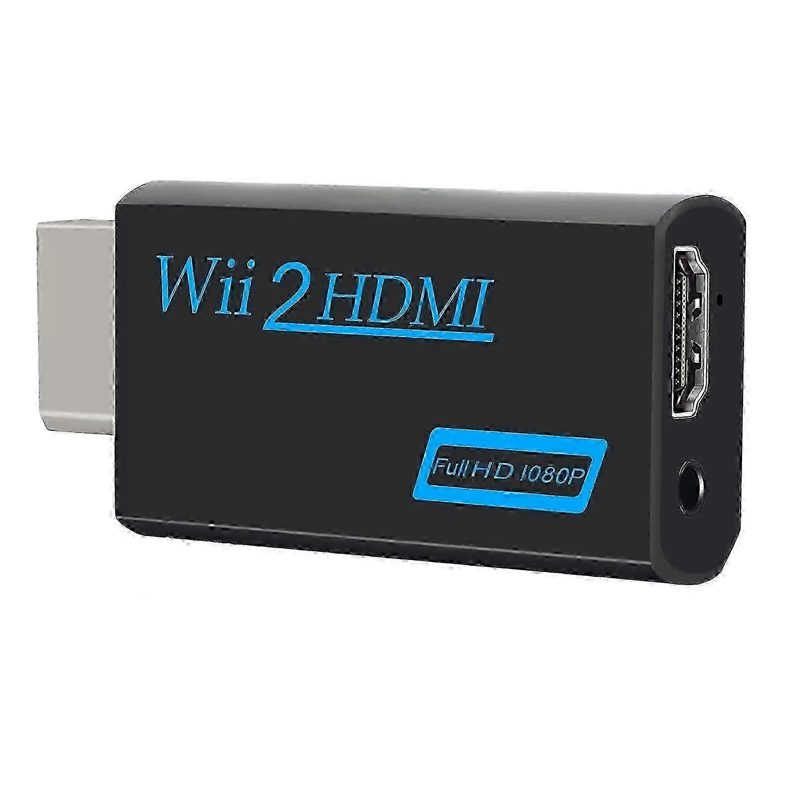 Wii HDMI Adapter, Wii to HDMI Converter, Supports All Wii Display Modes with 3.5mm Audio Output (Black)