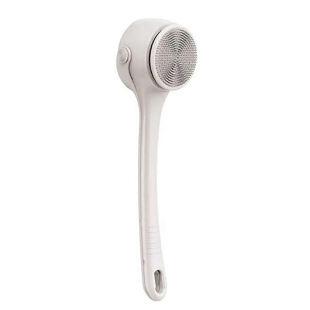 Electric Bath Brush with Dual Handles, Rotating Waterproof Scrubber A