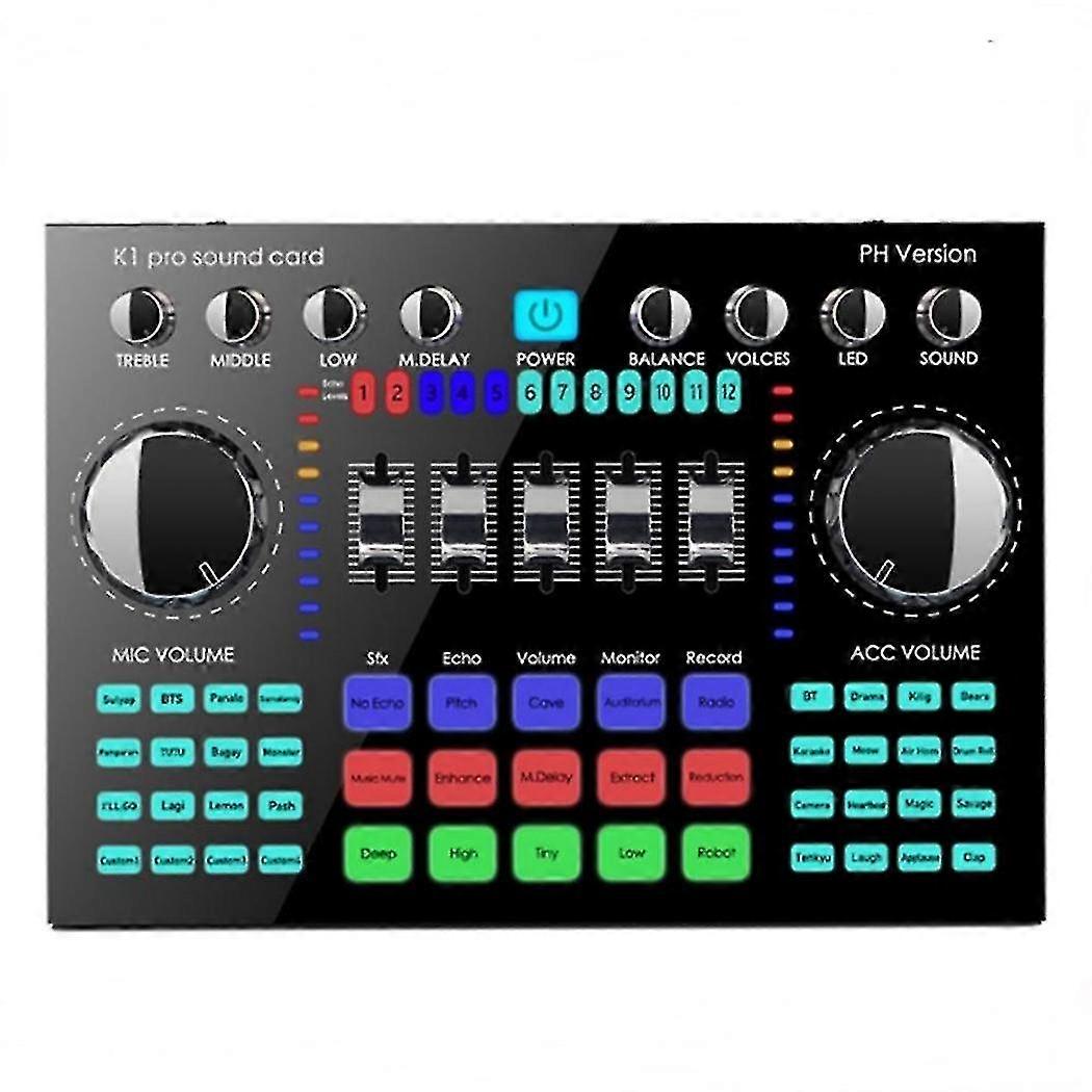 K1 Live Sound Card Portable Bluetooth Sound Card Profession Adjusta...