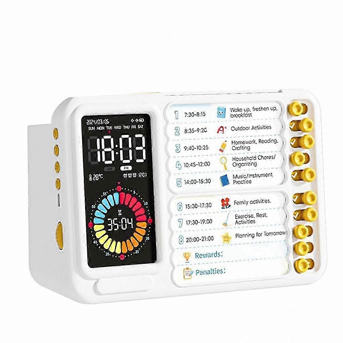 Visual Task Timer with Planning Board for Kids and Adults, Silent Schedule Timer for ADHD Focus Management