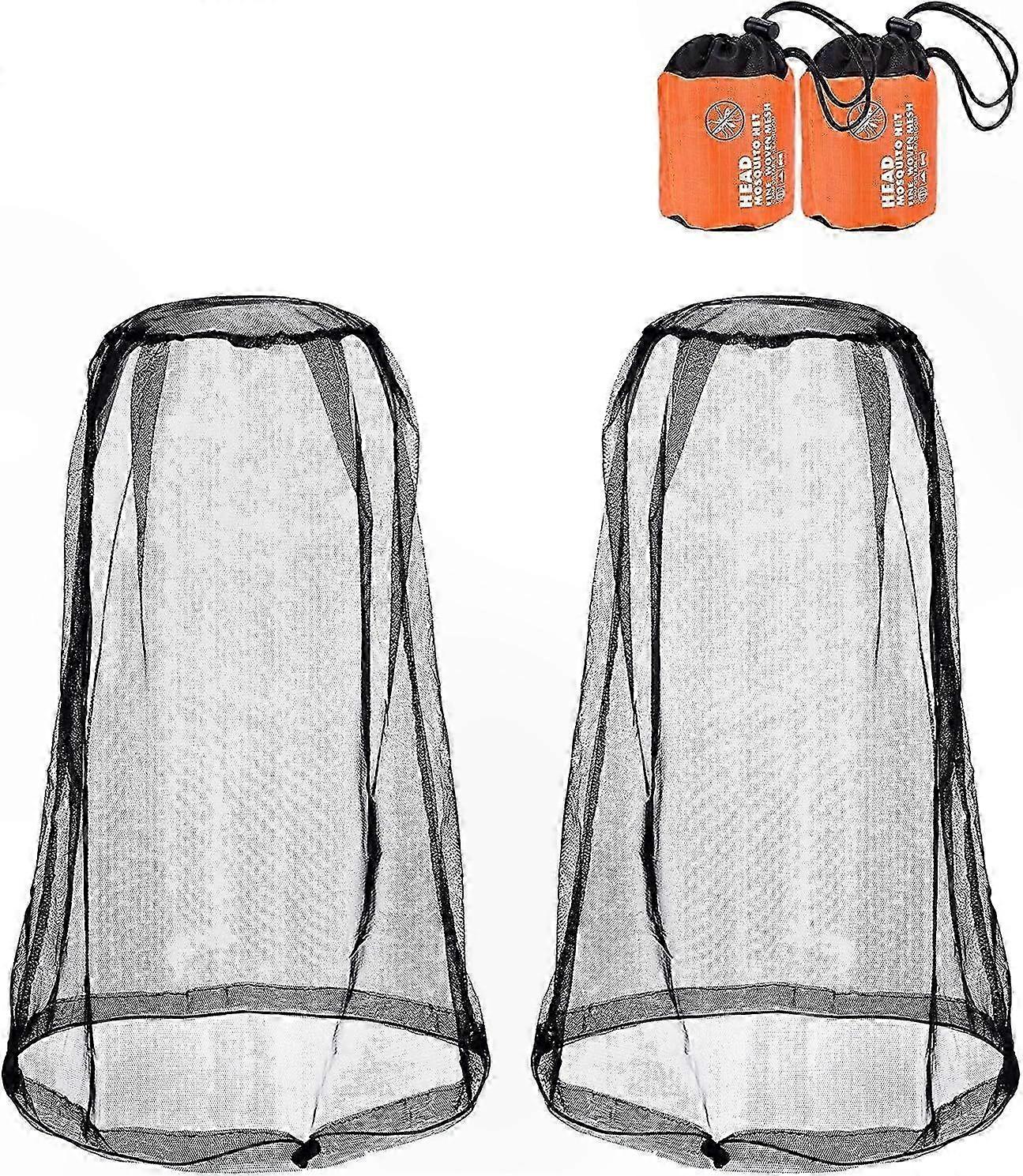 Two-Pack Mesh Head Nets for Outdoor Use - Insect and Pest Protection with Improved Comfort and Visibility