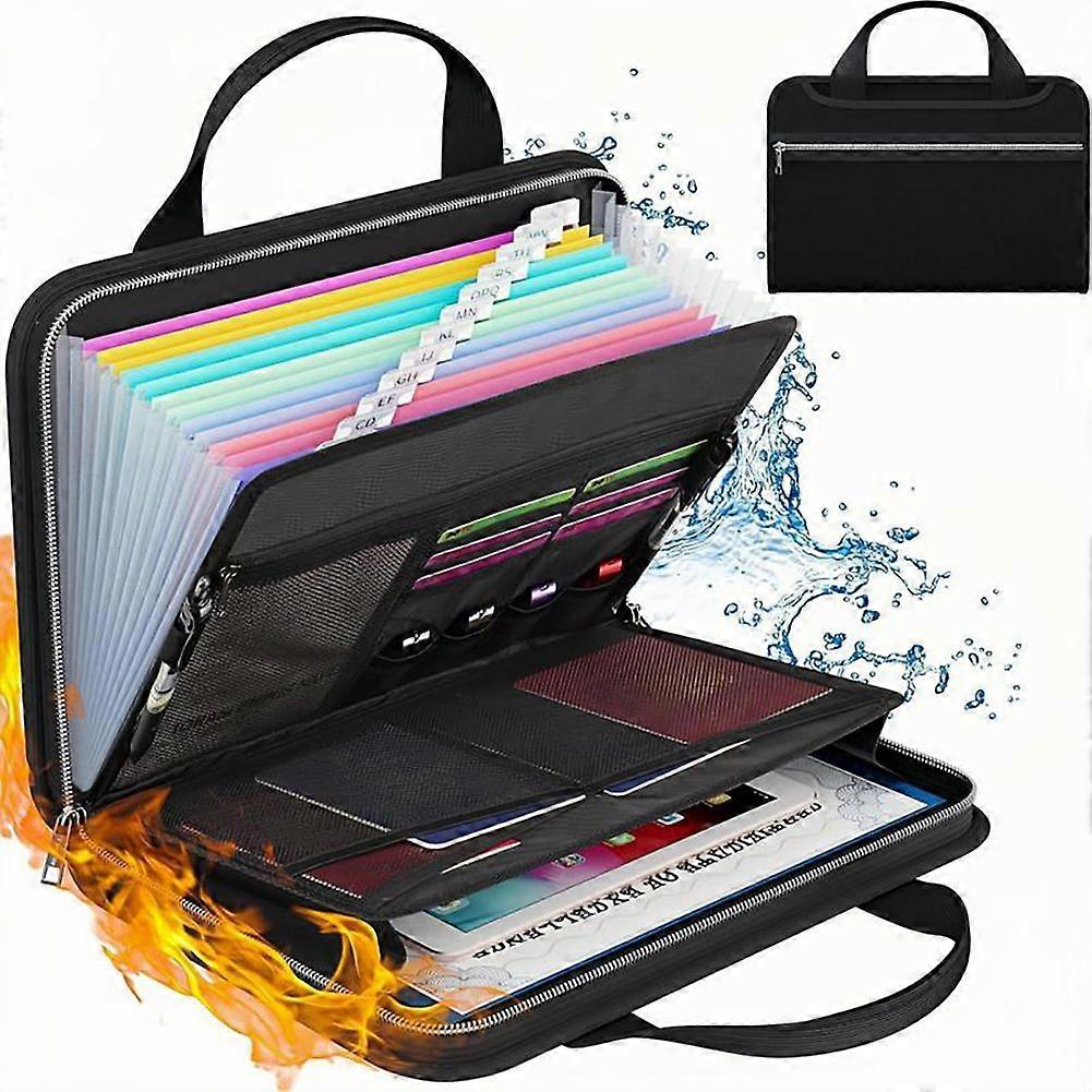 Fireproof Document Bag, 14.6x10.23Inch Fireproof Money Bag with Zipper, Suitable for Tablets, A4 Documents