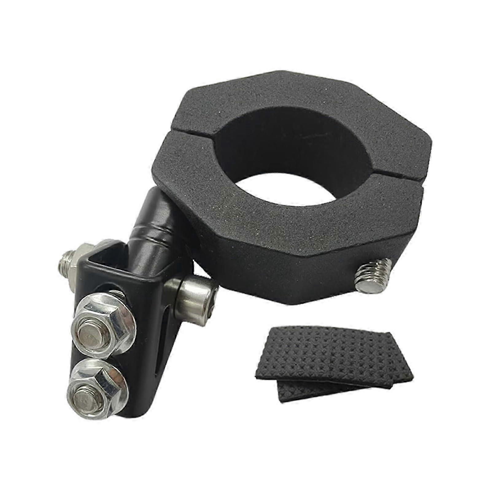 Motorcycle LED Spotlight Mount - Aluminum Alloy Clamp, Universal 22-28 mm Handlebar, Adjustable Boosted Visibility Black