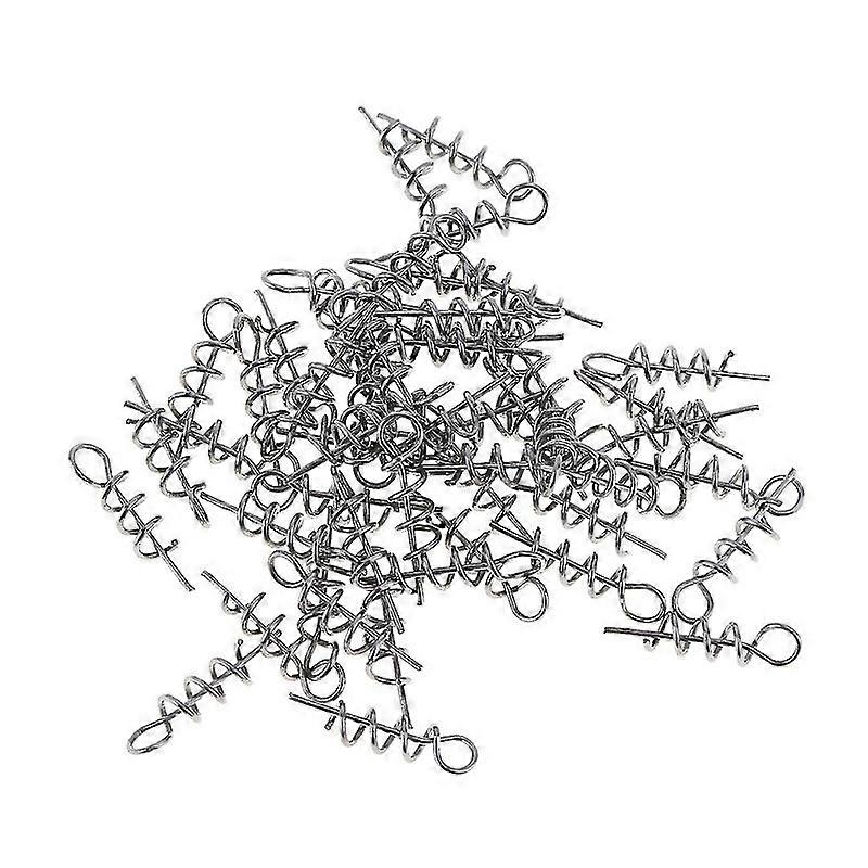 For 100pcs Spring Twist Lock Fishing Hook Centering Pin For Soft Lure Bait Worm Crank