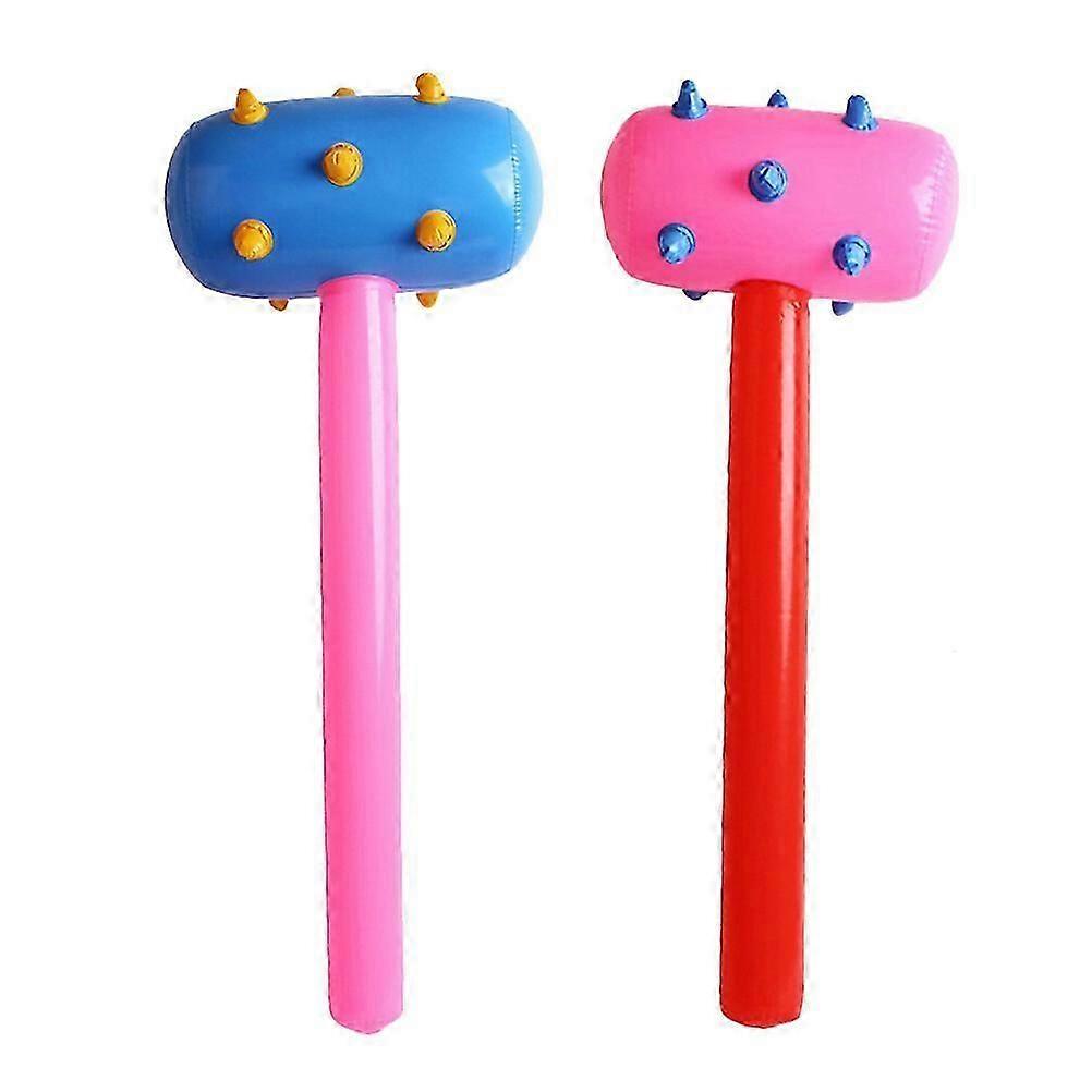 2PCS Colorful PVC Inflatable Hammers Meteor Hammer Funny Hammer Toy for Kids Children (Random Color)
