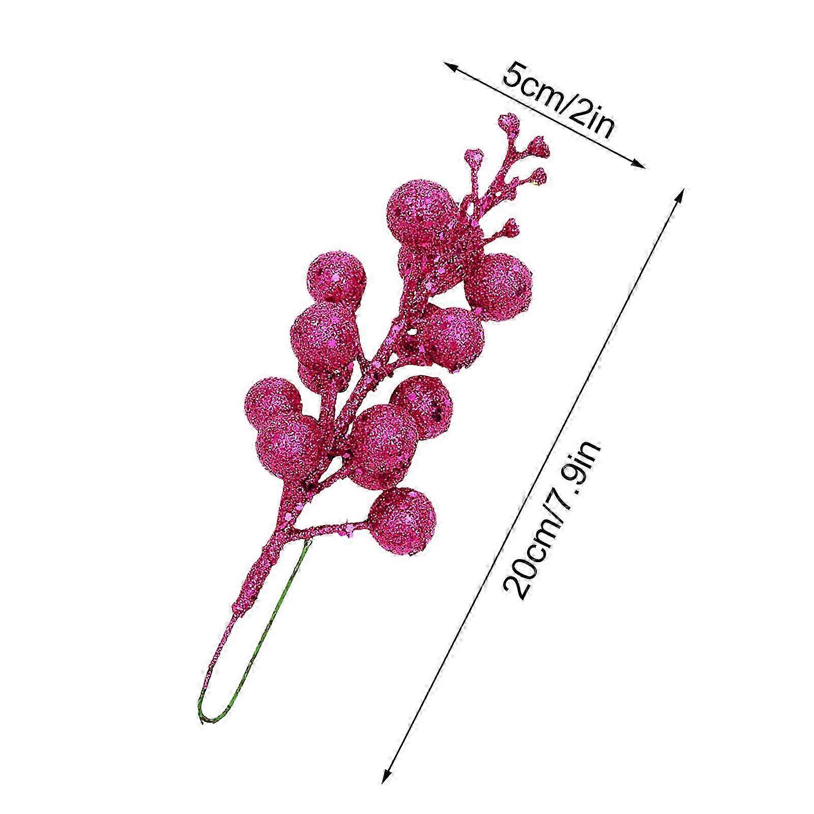 Pink Christmas Tree Decoration with Berry Pendants in Vibrant Colors: Artificial Branches & Props for Festive Displays